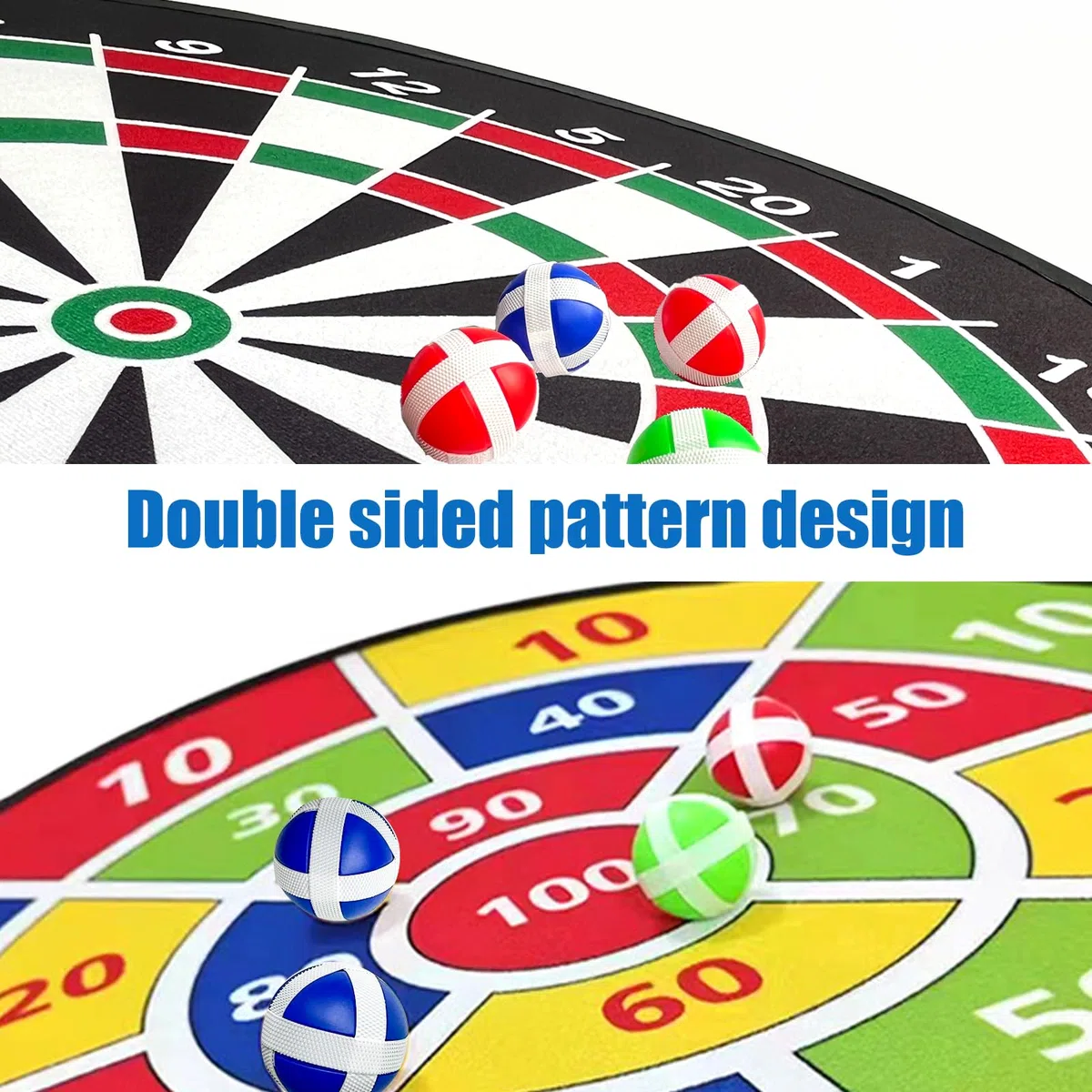 Bersaglio per freccette double face con palline, gioco di lancio all'aperto, giocattolo pieghevole, Per bambini e adulti di 1, 2, 3, 4, 5, 6, 7, 8, 9, 10, 11, 12 anni