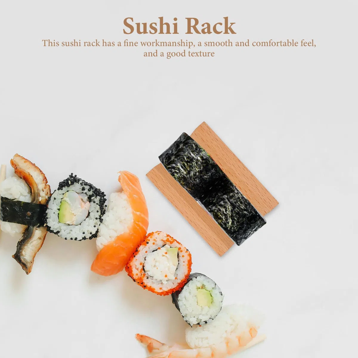 Amosfun Supporto Per Sushi in Legno 2.76X1.97X1.57 Pollici Porta Rotolo Multifunzionale Vassoio Per Sushi Stile Giapponese Per Ristoranti Feste E Uso Domestico Leggero E Facile Da Pulire