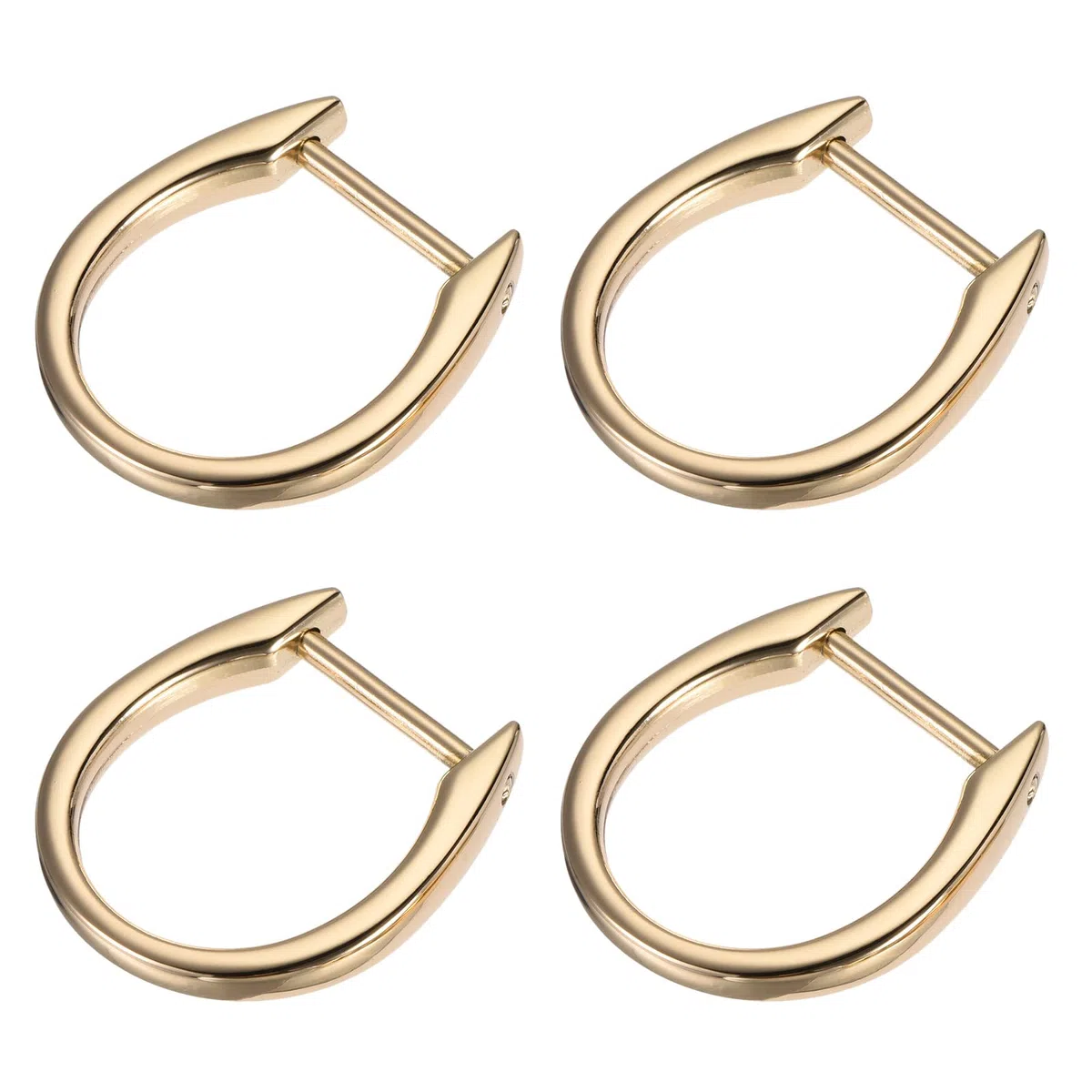 METALLIXITY Ferro Cavallo cerchio a D (29mm) 4pz, Avvitati Forma U Fibbie Grillo - per Auto Chiavi Portachiavi Borse Pelle Artigianato, Leggero Oro