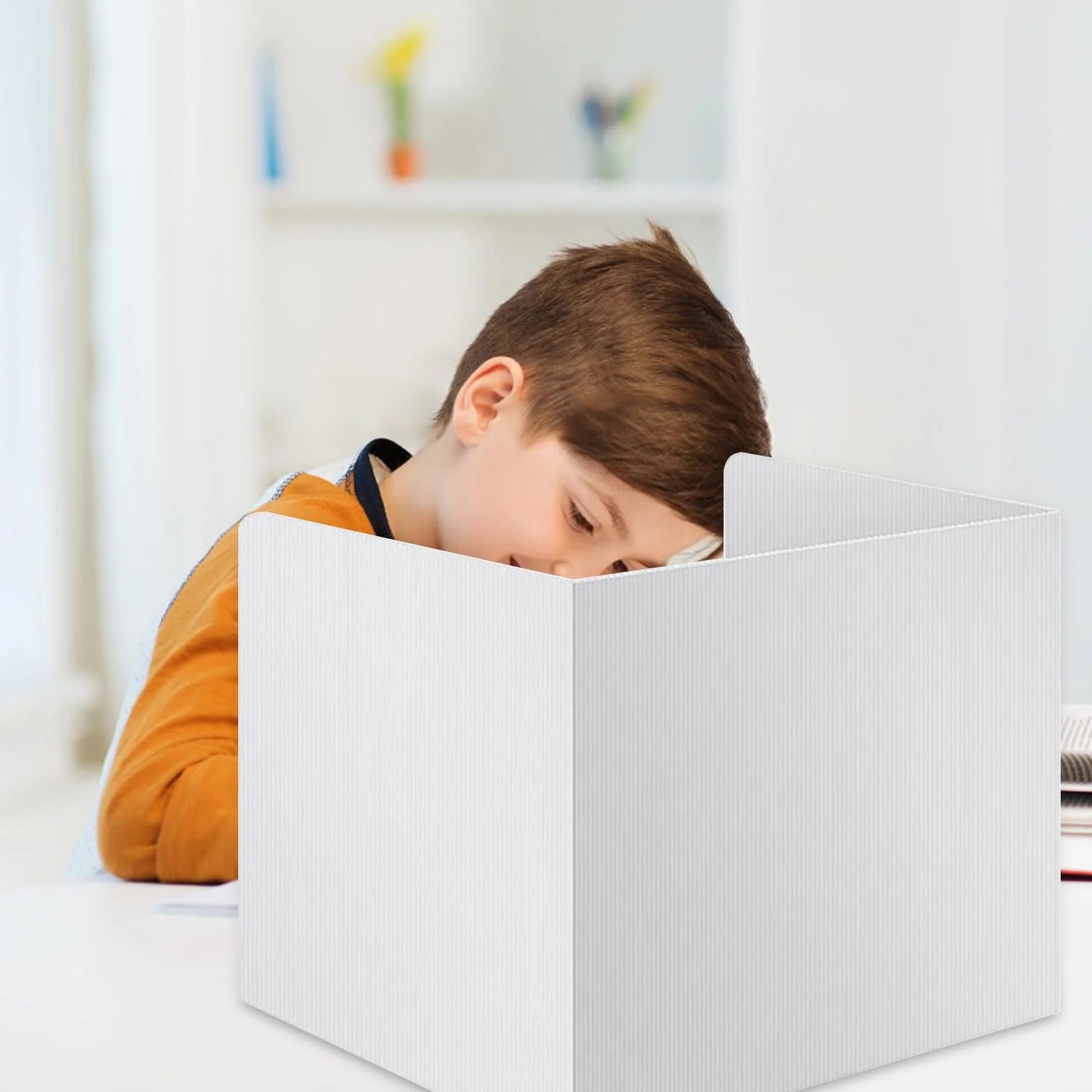 10 pezzi divisori da scrivania, divisori a forma di U, per scuola, ufficio, privacy, scrivania con 4 etichette, divisorio in plastica per studenti, ufficio, biblioteca