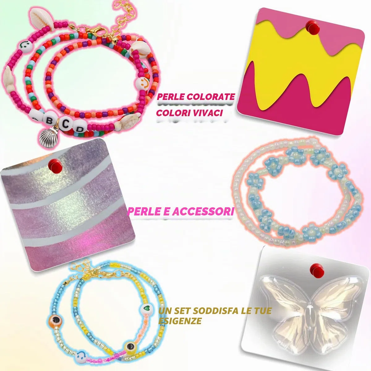 EuTengHao 13200 perline in vetro, piccole perline per pony fai da te, per braccialetti, collane, gioielli, creazione di gioielli con due stringhe trasparenti da 0,6 mm(3mm,550per colore,24 colori)