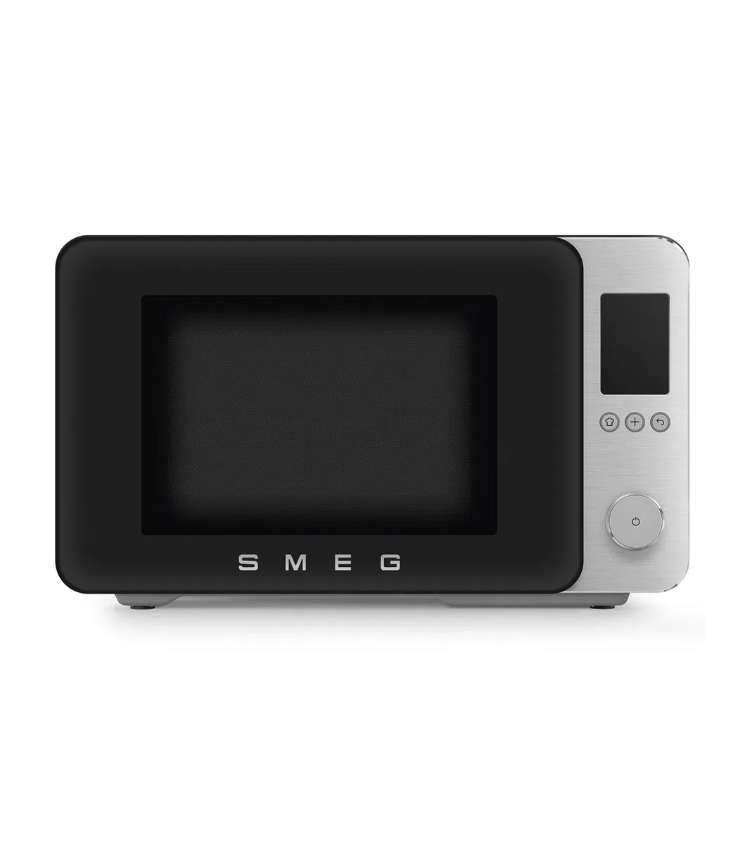 Smeg, Forno a Microonde Combinato MOC02BLMEU, 9 Funzioni e 3 Combinate, 25 Programmi Automatici, Tecnologia Inverter, Sistema Soft Close, Accessorio Griglia Incluso, 2100 W, Nero Opaco