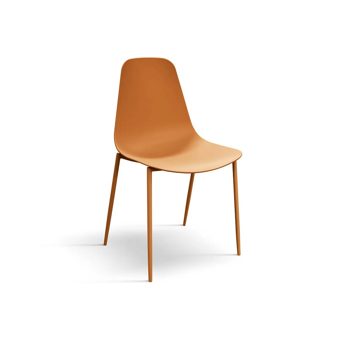 PAZZO DESIGN Sedia Alix, Set Da 4 Sedie, Arancio, In Polipropilene, Gambe Metallo, Cucina, Sala Da Pranzo, Sedia Per Ufficio - id_2068