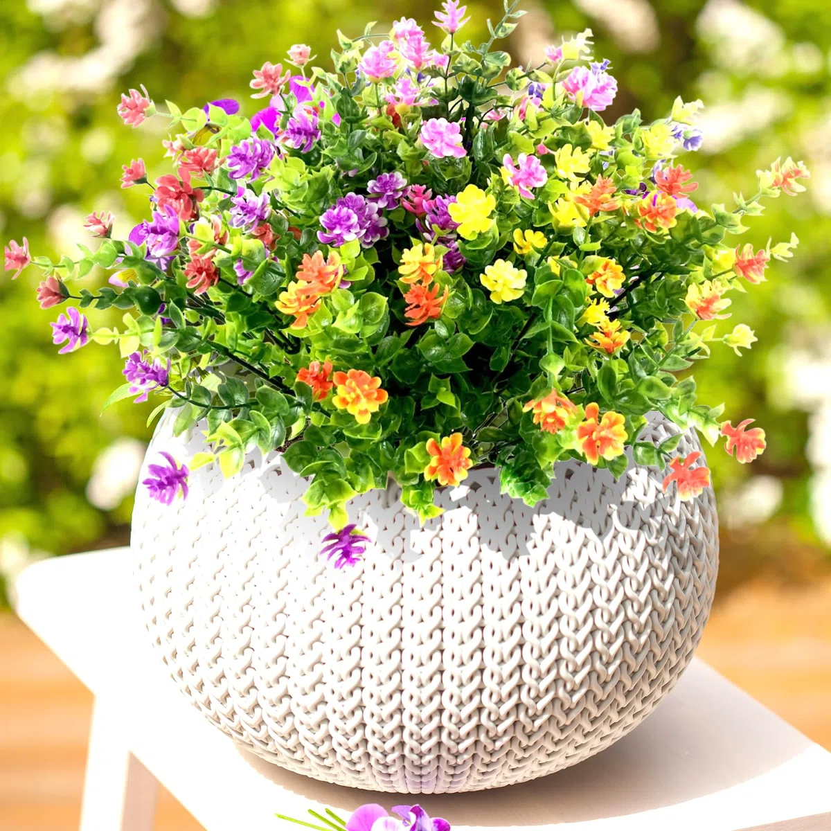 7 Pacchetti di Stili Diversi Fiori di Plastica Fiori Finti per Decorazioni Fiori da Esterno, Fiori Finti da Esterno per Balcone, per La Decorazione Del Giardinaggio di Nozze In Giardino