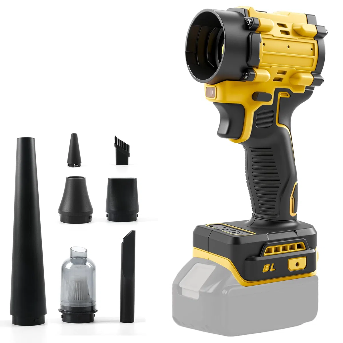 Ventilatore senza fili e aspirapolvere portatile 2 in 1 compatibile con batteria Dewalt 20V (senza batteria), aspirapolvere ad aria compressa senza spazzole da 150W, aspirapolvere portatile con 5