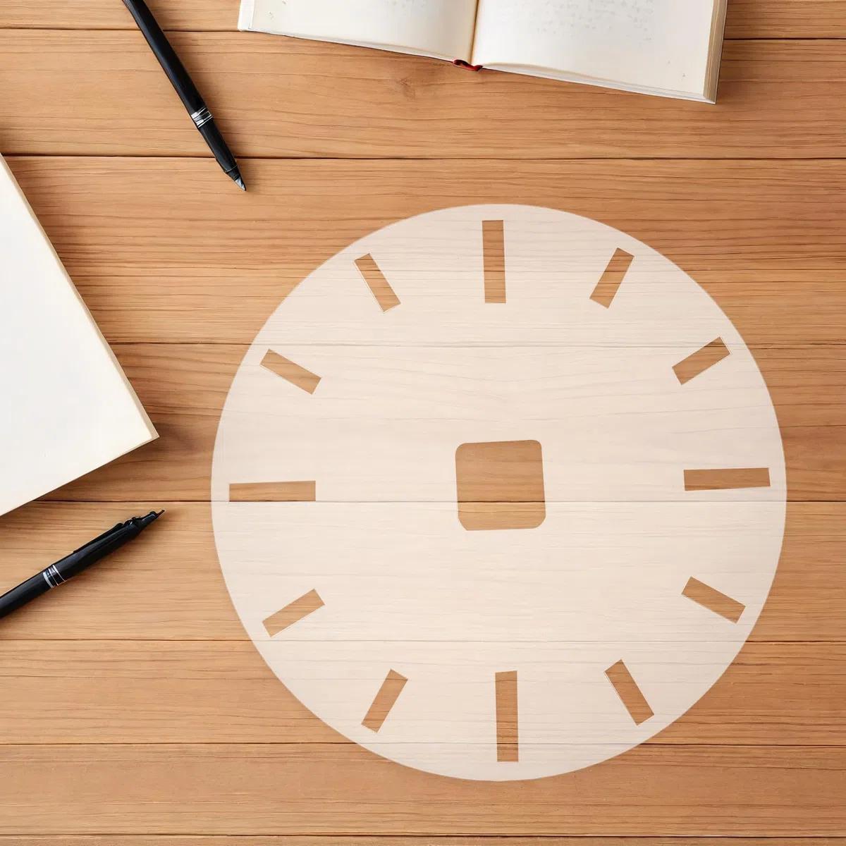Stencil Orologio in Acrilico Quadrante Liscio e Segni Dial per Progetti di Bricolage e Lavorazione del Legno