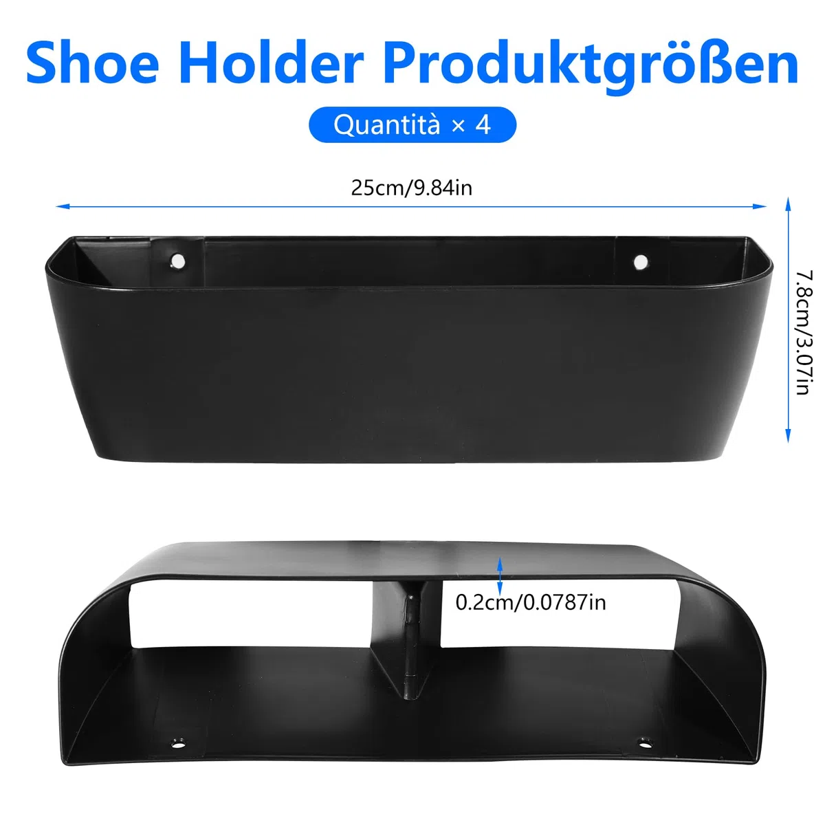 Soportes para Za de Pared, 4pcs Zapateros para Autocaravana, Organizador de Za, Camping, Montaje en Pared, Zapatero para Puerta, para Caravana, Camping, Baño, Salón, Puerta