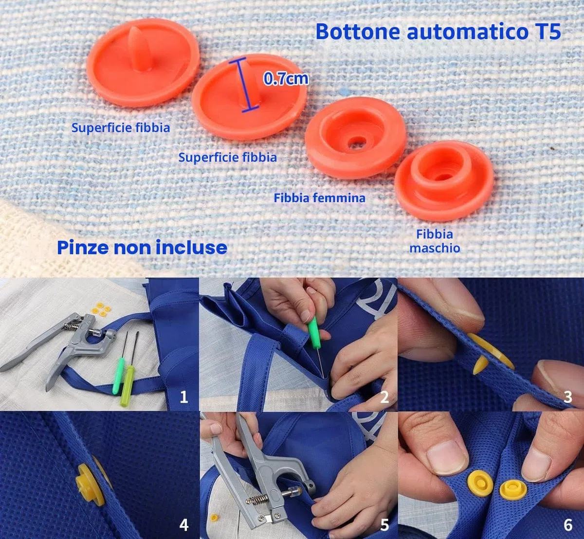 ilauke 408pz Bottoni Automatici a Pressione, Bottoni a Pressione Automatici Colorati in Plastica 24 Colori, Sewing Craft Set per Cucito Creativo Fai da Te Scrapbooking Artigianato