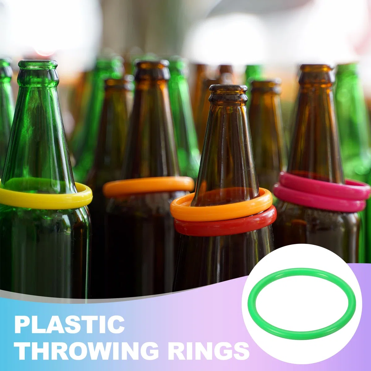 PATIKIL Anelli di plastica per bottiglie Anelli di Carnevale Cerchi di plastica per la velocità e l'agilità Pratica Outdoor Party Favor