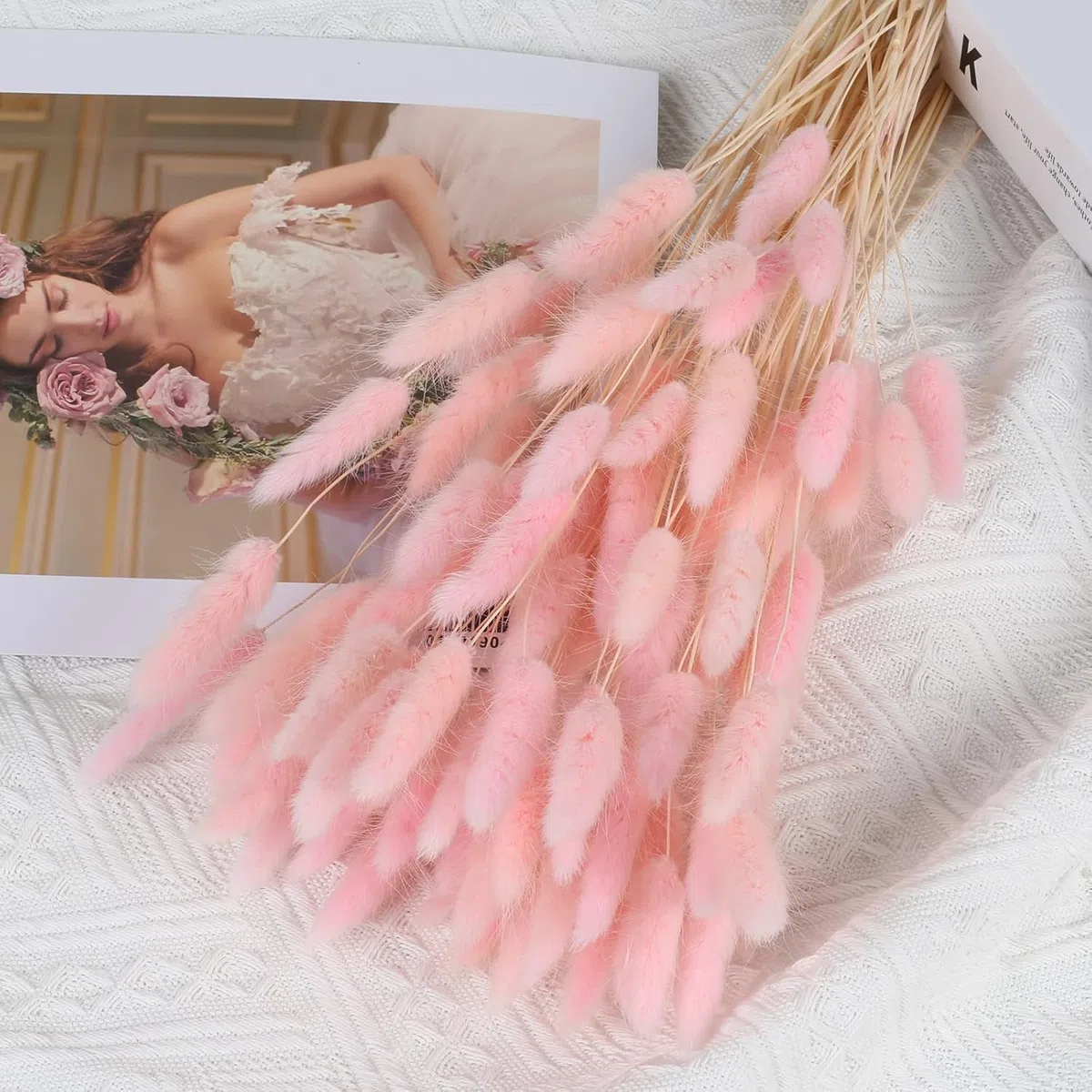 120pcs Fiori Secchi Decorativi Rosa Pampas Fiori Secchi Naturali Erba della Pampas Coda di Coniglio Fiori Secchi Pampas Decorative Fiori di Pampas per Casa Vaso Tavolo Festa