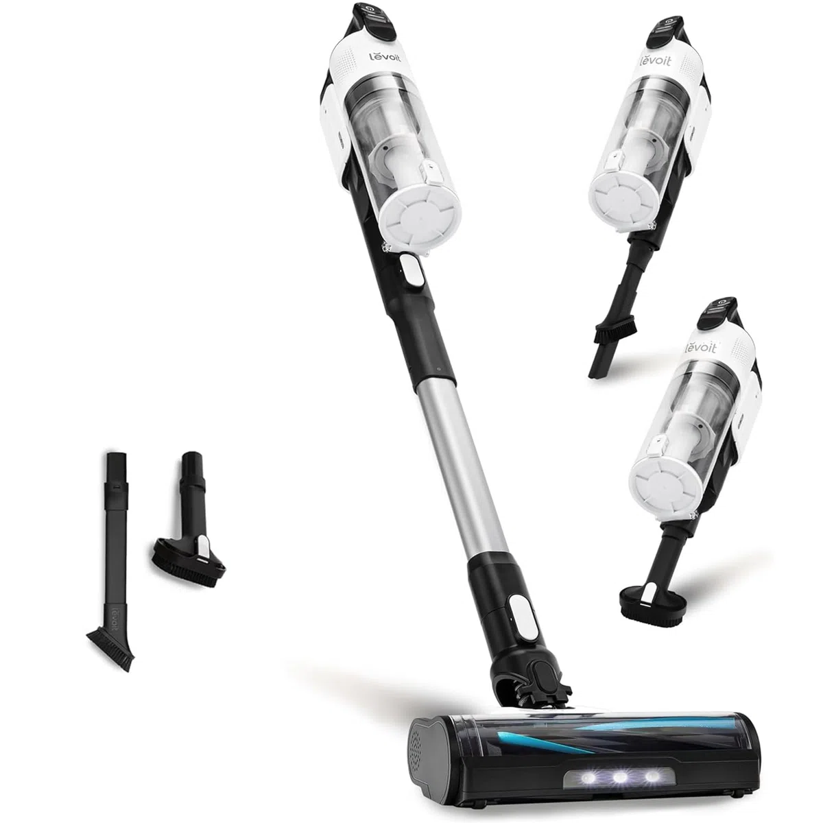 LEVOIT Aspirapolvere senza Fili Antigroviglio e Leggero, Fino a 50 Minuti, Luce LED, Filtrazione a 99,9%, 4 in 1 Scopa Elettronica senza Fili per Animali, Pavimento, Auto, 180W