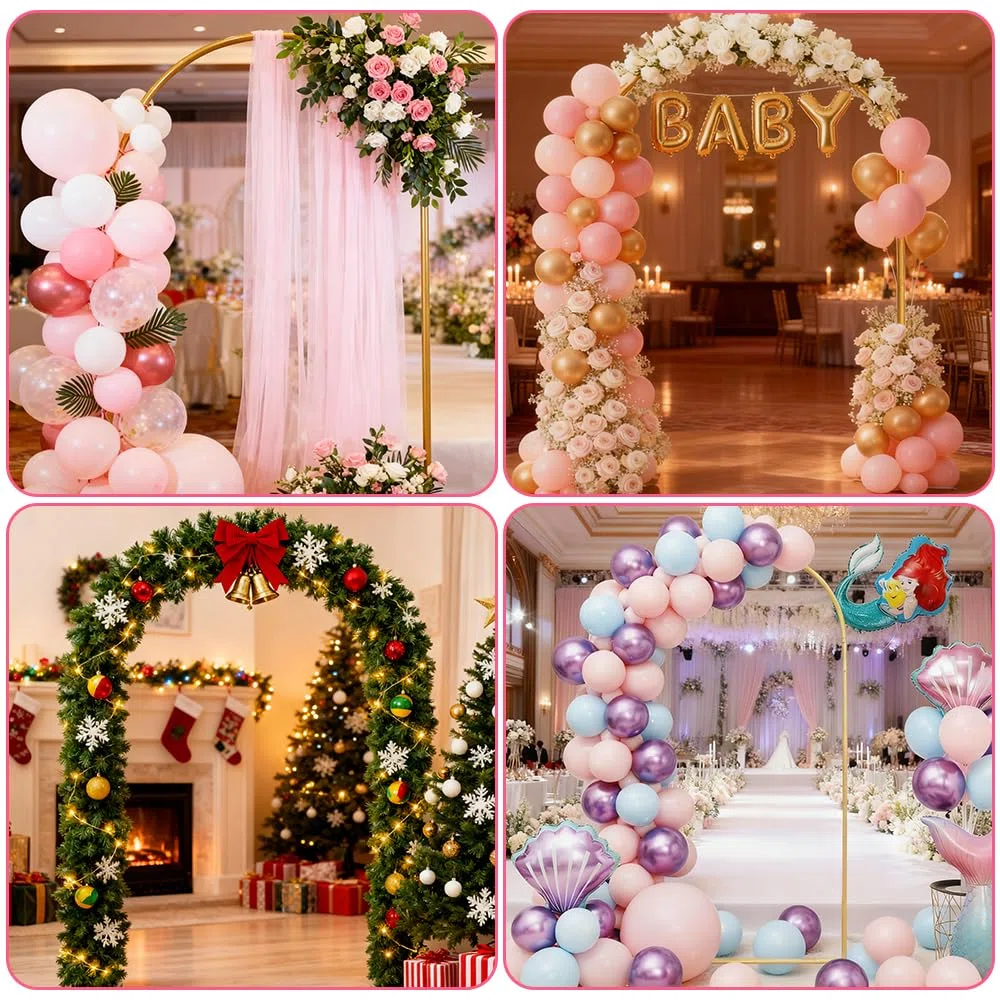 Arco per Matrimonio, 1 x 2 m Supporto per Arco di Palloncini per Matrimoni, Supporto per Arco di Matrimonio, in Metallo, per Feste di Compleanno, Cerimonie, Baby Shower, Lauree, Decorazioni