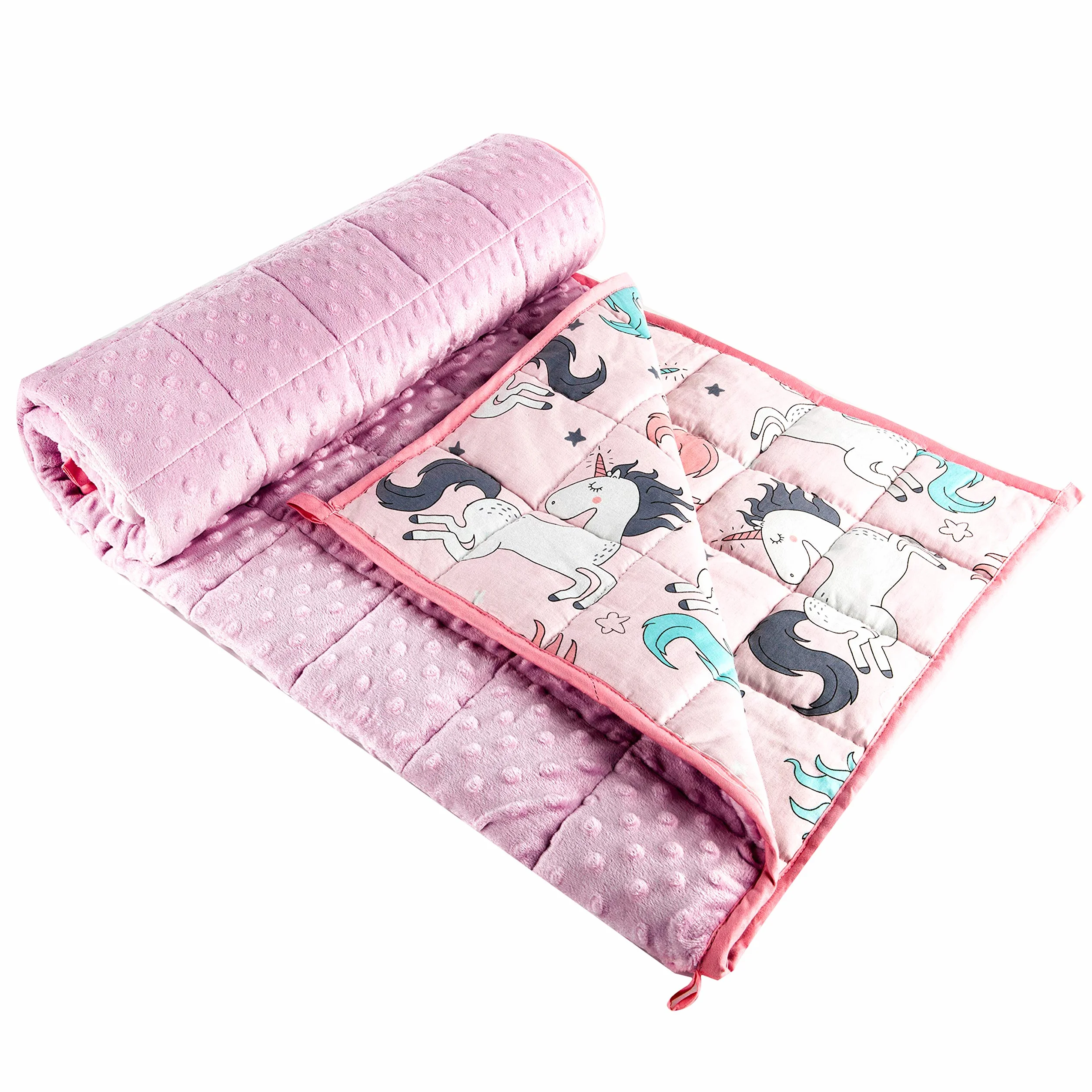 Sleepymoon Coperta pesante, coperta terapeutica, coperta pesante, per alleviare lo stress e l'ansia, coperta pesante, coperta ponderata (rosa, 100 x 150 cm, 4 kg)