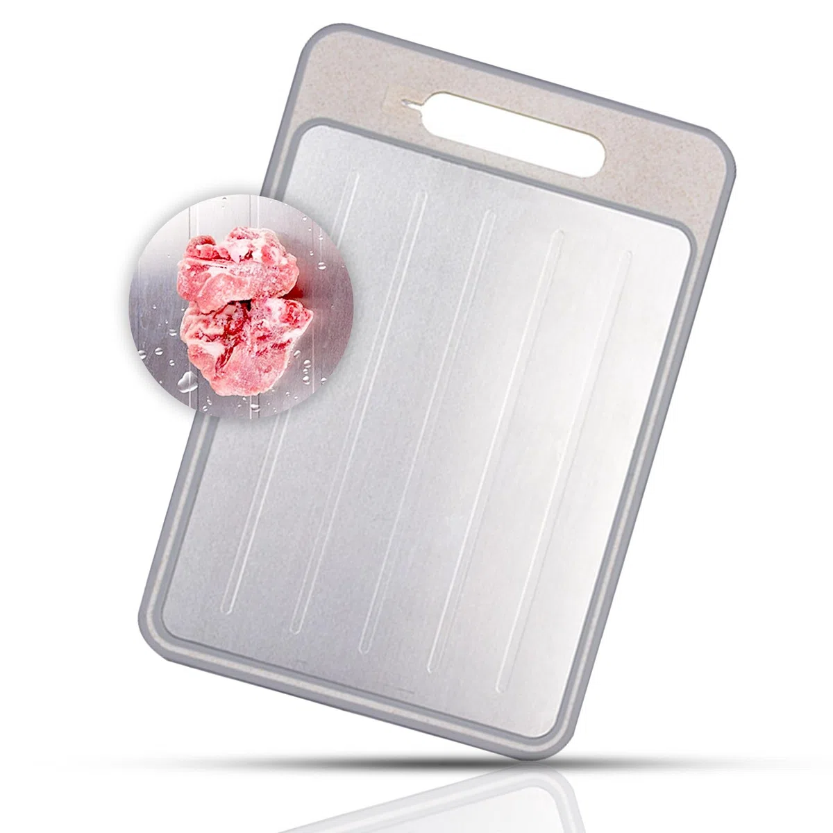 Pannello di scongelamento 4 in 1 - Faccia riscaldante scongelamento, Faccia Retro taglio, Superficie per Raper, affilatore per Coltelli - Tavola Multifunzione - Versatile e Pratica - FISHTEC