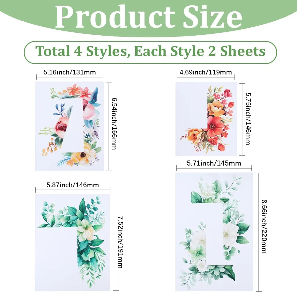 GORGECRAFT 8pz Adesivi Interruttore della Luce 4 Stili Decalcomanie Prese Decorative Rosse Gialle Bianche Fiori Foglie Verdi Modello PVC Impermeabile Interruttore Adesivi Murali Ufficio Soggiorno
