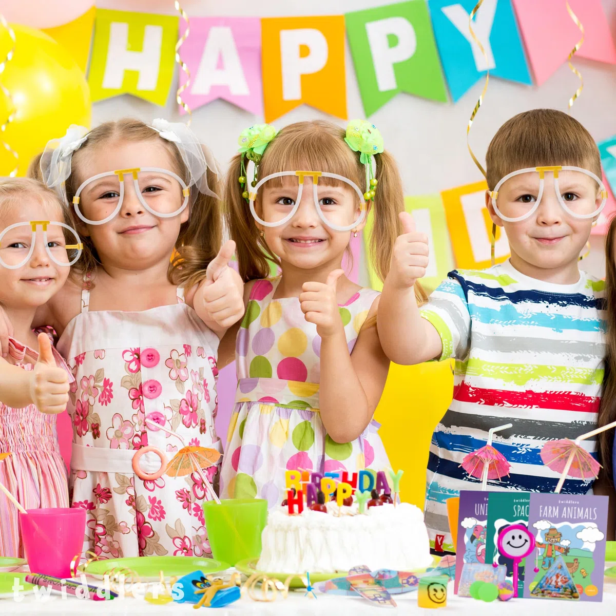 THE TWIDDLERS Set di 60 piccoli regali di compleanno per bambini di alta qualità per ragazze e ragazzi – Sacchetti regalo per riempire di giocattoli per souvenir, regali di compleanno,