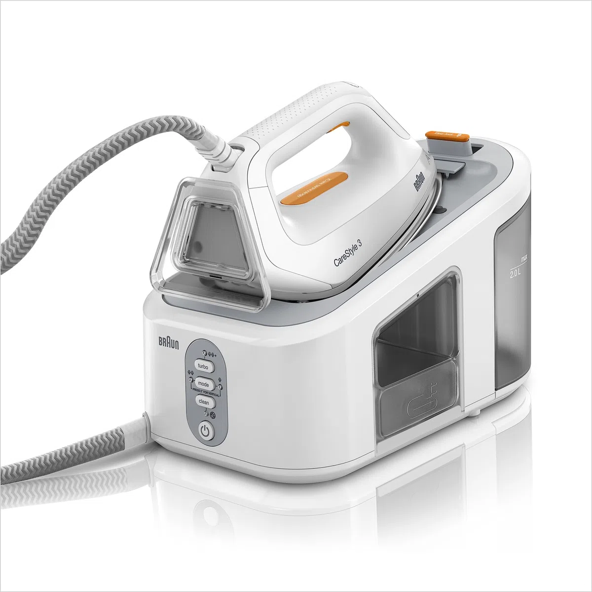 Braun CareStyle 3 – Sistema Stirante a Vapore con Caldaia, Ferro da Stiro con Vapore Potente, Piastra FreeGlide 3D, Serbatoio XL 1,7 L, Funzioni Antigoccia e Verticale, Bianco (IS3132WH)