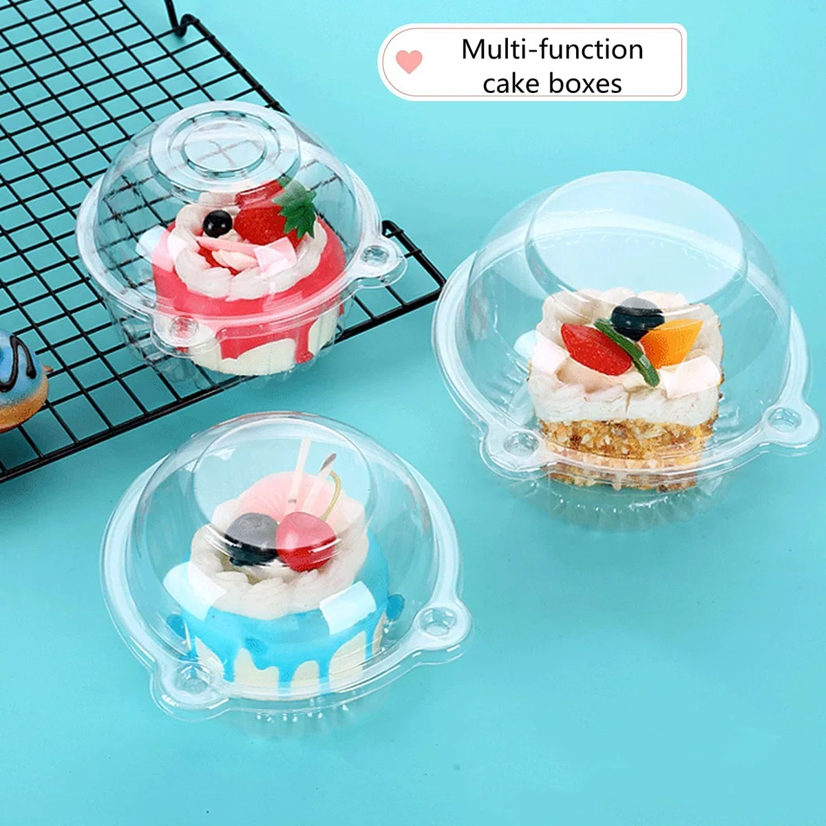 50Pz Scatola per Cupcake,Scatole per Torta ,Confezionare dei Mini Tortini Monoporzione,Usate per Torte, Insalate,Adatte per Feste, Matrimoni, Negozi di Dolci
