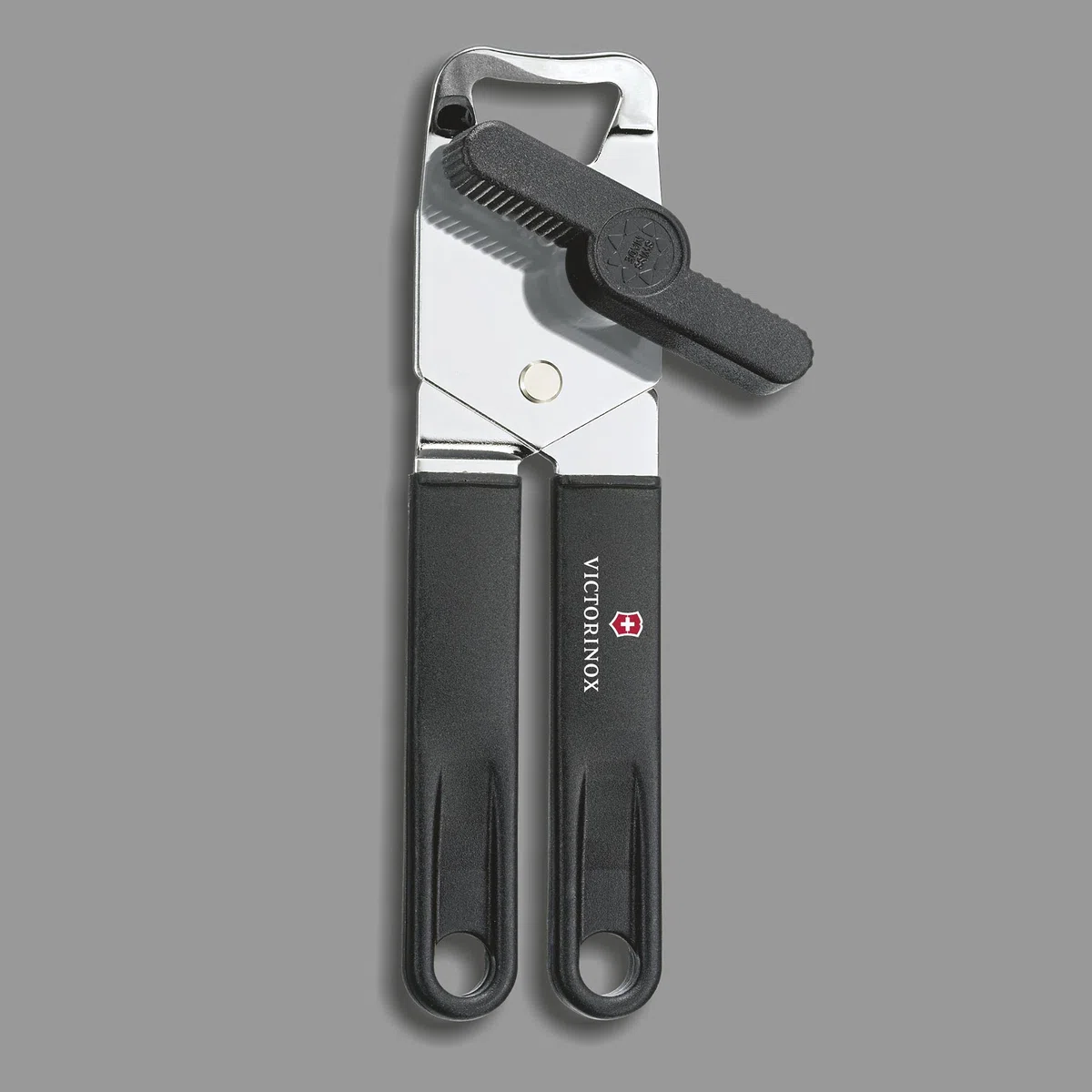 Victorinox Apriscatole universale con apribottiglie, maneggevole, impugnatura in plastica robusta, nero