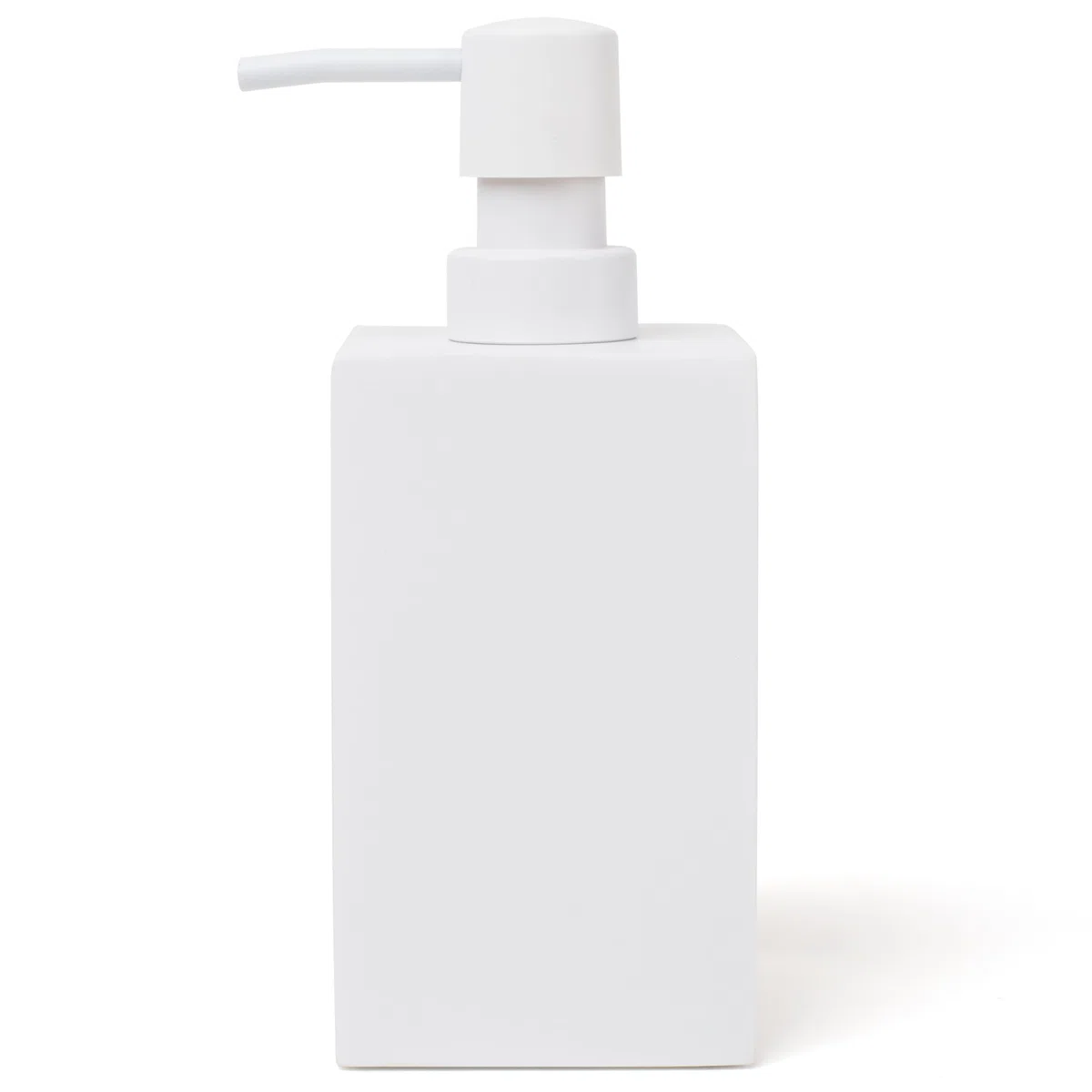Yew Design dispenser di sapone bianco opaco per il bagno, 450 ml, pompa quadrata in acciaio inox per sapone liquido, piatti o mani, per lavello da cucina, piano di lavoro e bagno