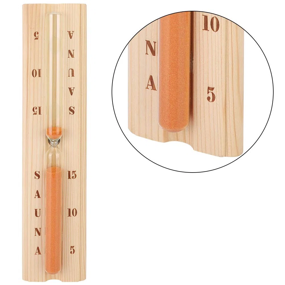 Qcwwy Orologio a Clessidra per Bagno Turco con Clessidra per Sauna, Timer per Sabbia in Legno Resistente per Orologio a Clessidra per Sauna in Pino da Bagno Calore Accurato