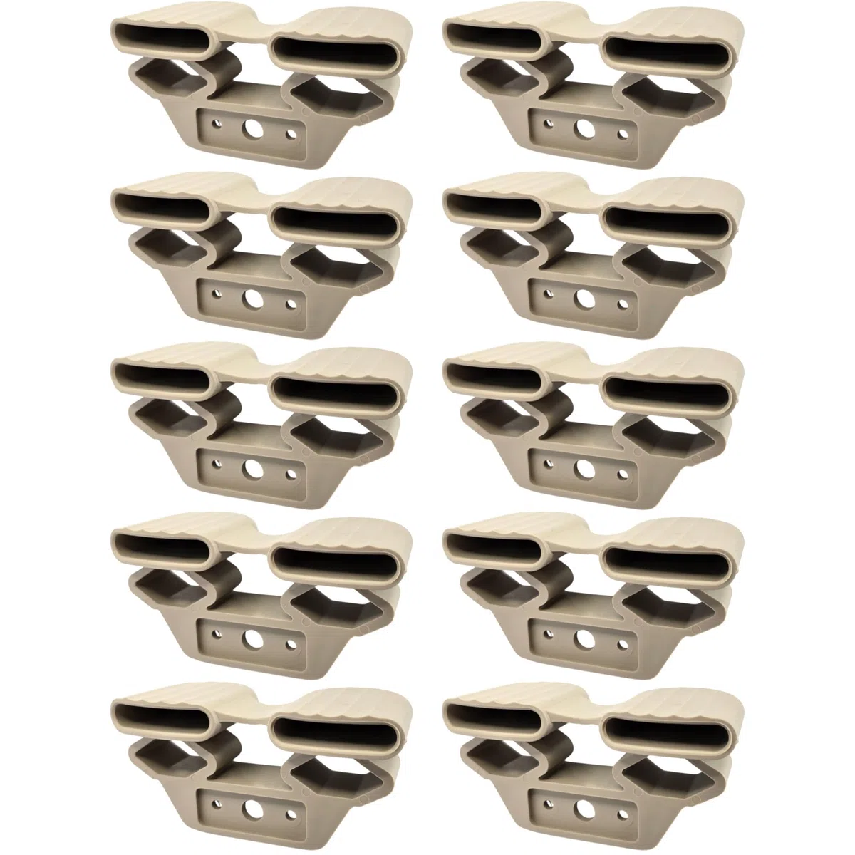 cyclingcolors 10x Supporto doga doppia lungo 38 x 8 mm in elastomero per rete letto telaio in legno, fissaggio con vite e tenone – beige