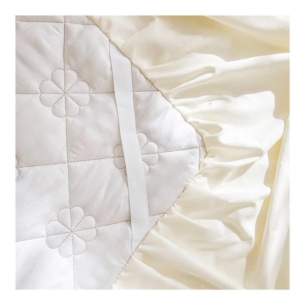 Gonna letto trapuntata con volant, copriletto matrimoniale, copriletto king size, lenzuola per materasso (senza federe) (Tianlan, King 180x200cm 1pz)