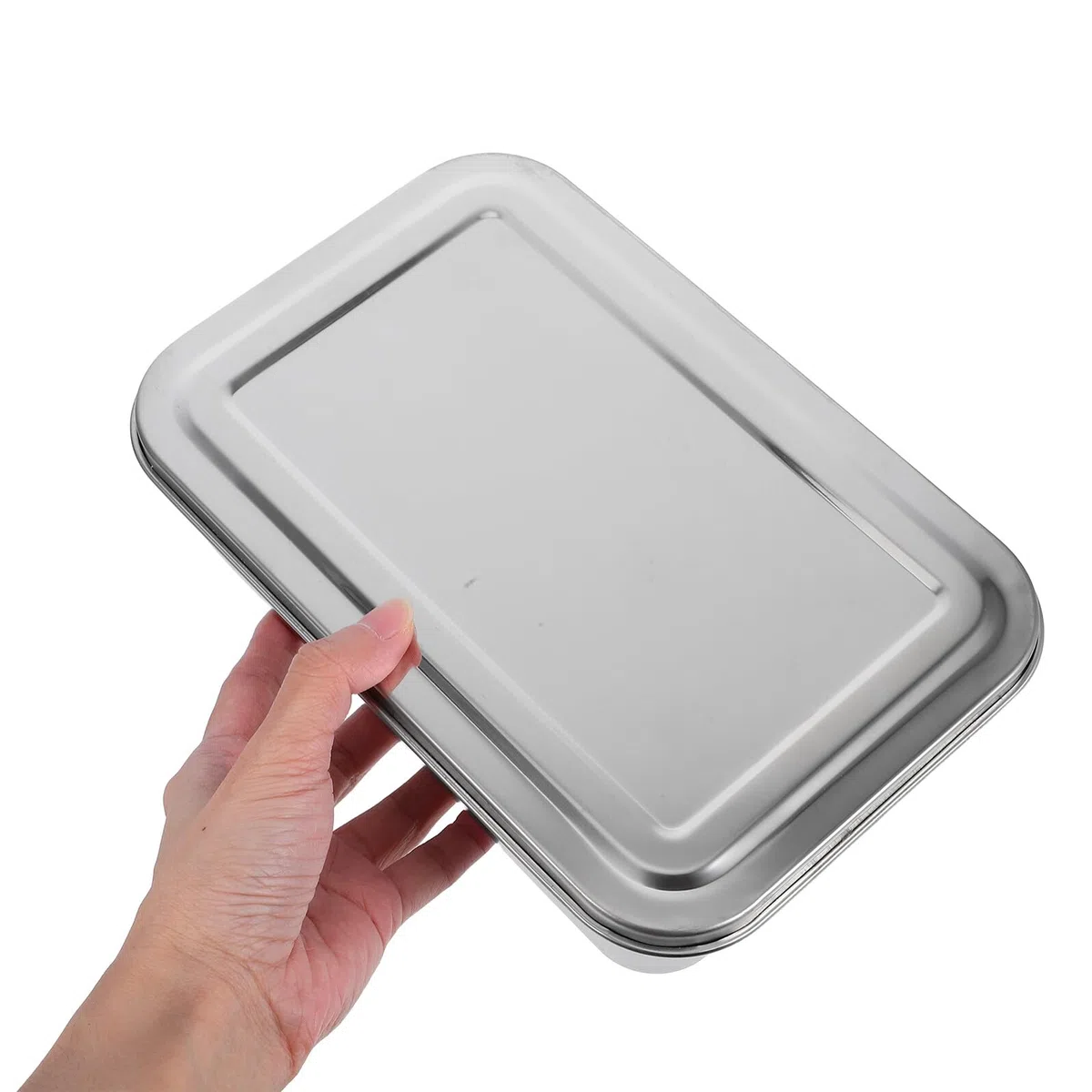 Teglia Robusta e in Inossidabile con Coperchio Rettangolare per Conservazione e Cucina per e Lasagna
