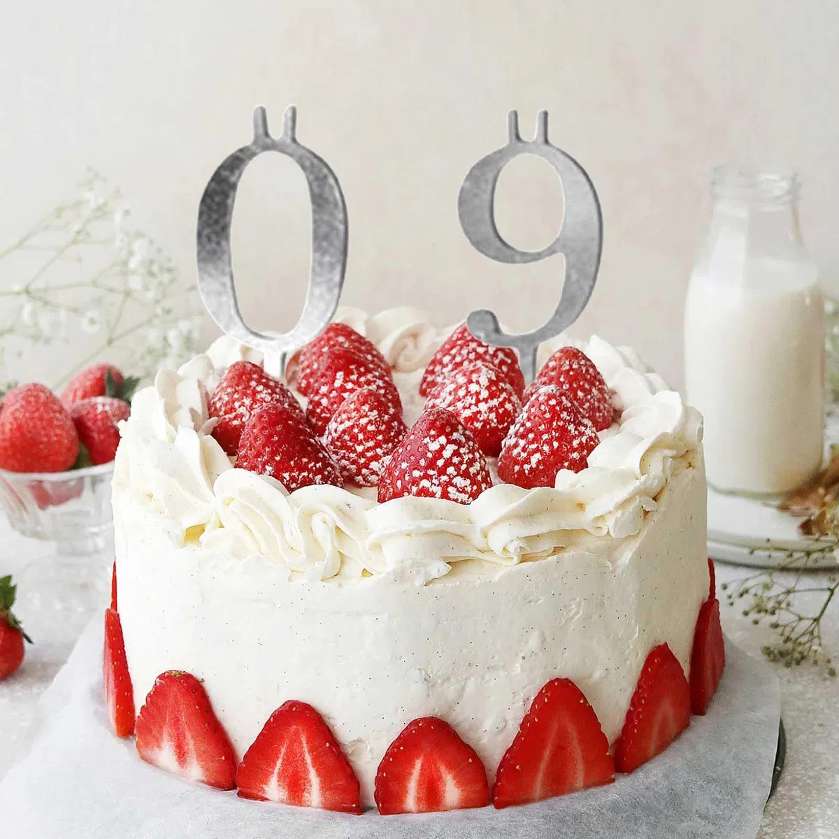 Set di Porta Torta con Candeline Numeriche per Compleanno, Rinnovabile, in Argento 0-9, Decorazioni per Feste di Compleanno e Celebrazioni