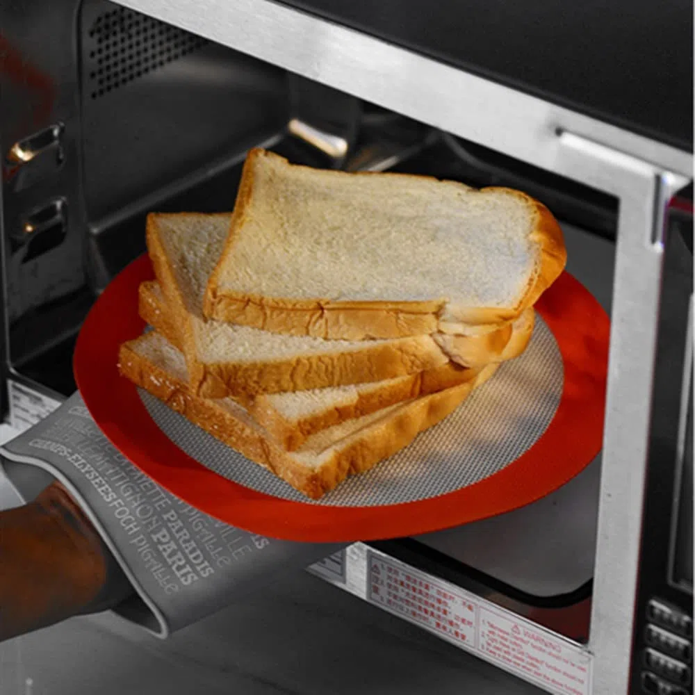 3 tappetini da forno in silicone, rotondi da 22,9 cm, per torta, in silicone antiaderente, riutilizzabili, resistenti al calore, per biscotti, macaron, pane e pasticceria