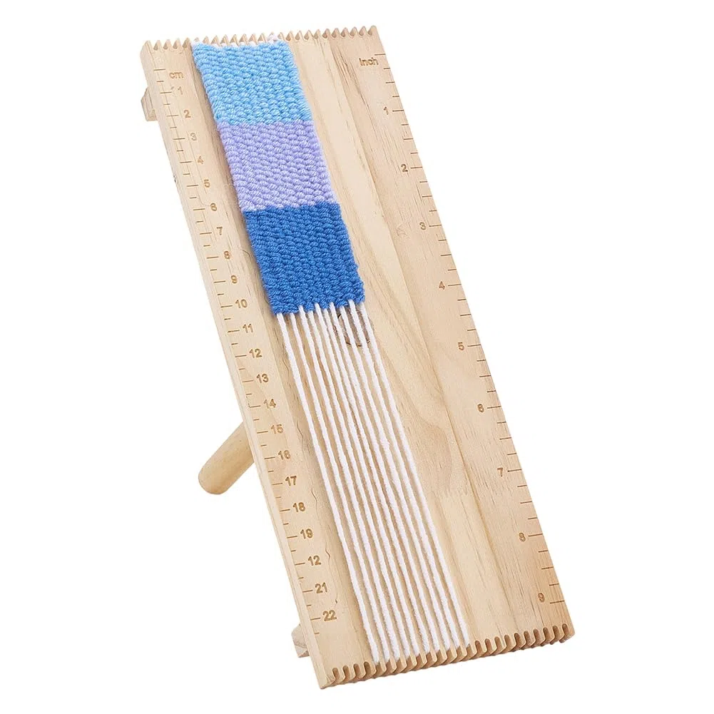 PH PandaHall Kit Telaio per Tessitura In Legno Rettangolare per Gioielli Telai per Tessitura Fai Da Te per Maglieria A Mano Strumenti per Telaio per Maglieria per Principianti Artigianato 10x20x20.5cm