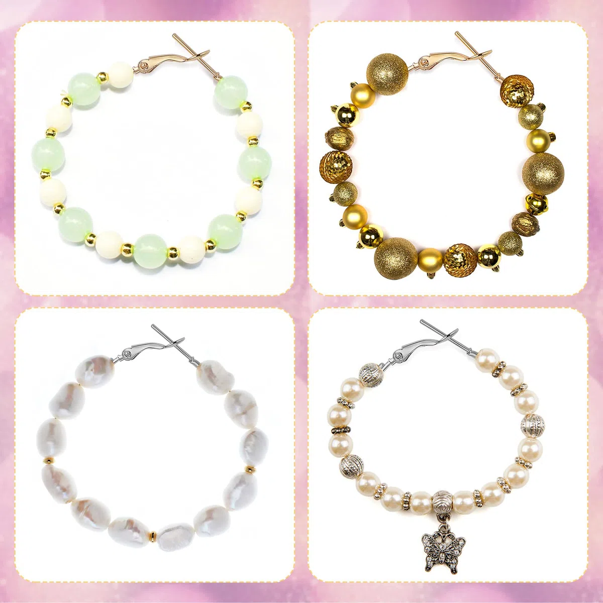 96 Pezzi Cerchi per Orecchini per Creazione di Gioielli Perline Aperte Orecchini Cerchio in Oro Argento Orecchini a Cerchio Rotondi Artigianato Ganci per Orecchini Fai da Te 20mm 25mm 30mm 40mm