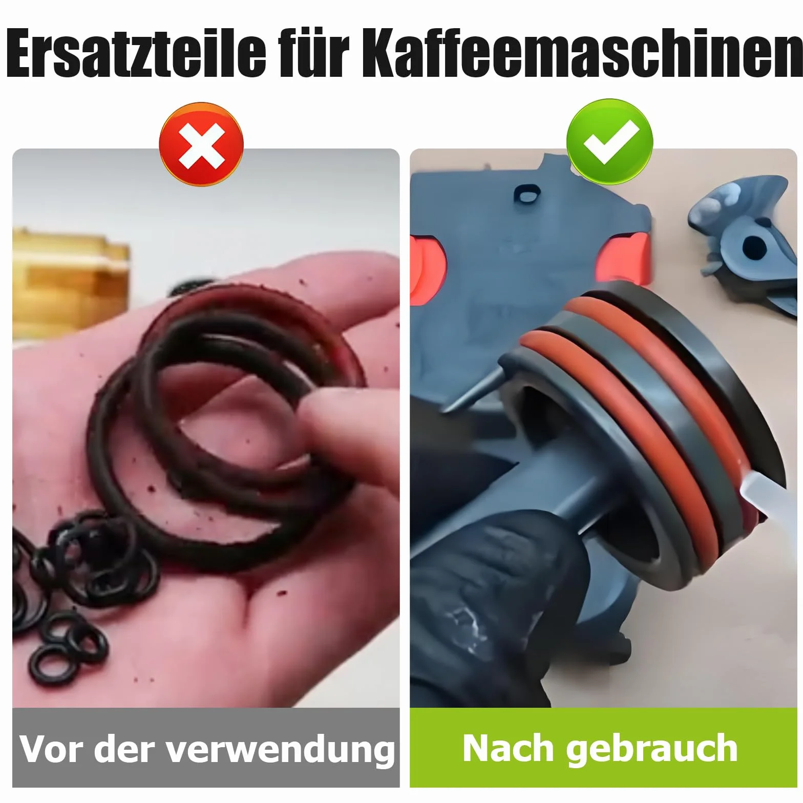 Ancable Set di 40 guarnizioni O-ring con spazzole per la pulizia, kit di manutenzione, anello di tenuta compatibile con macchine da caffè automatiche DeLonghi ESAM/ECAM/ETAM, per unità di erogazione