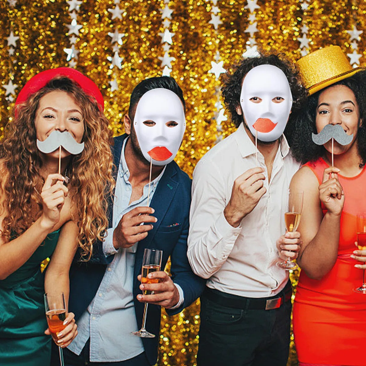 10 Pezzi Maschera Bianca Verniciabile, Carta Fai Da Te per Carnevale e Viso