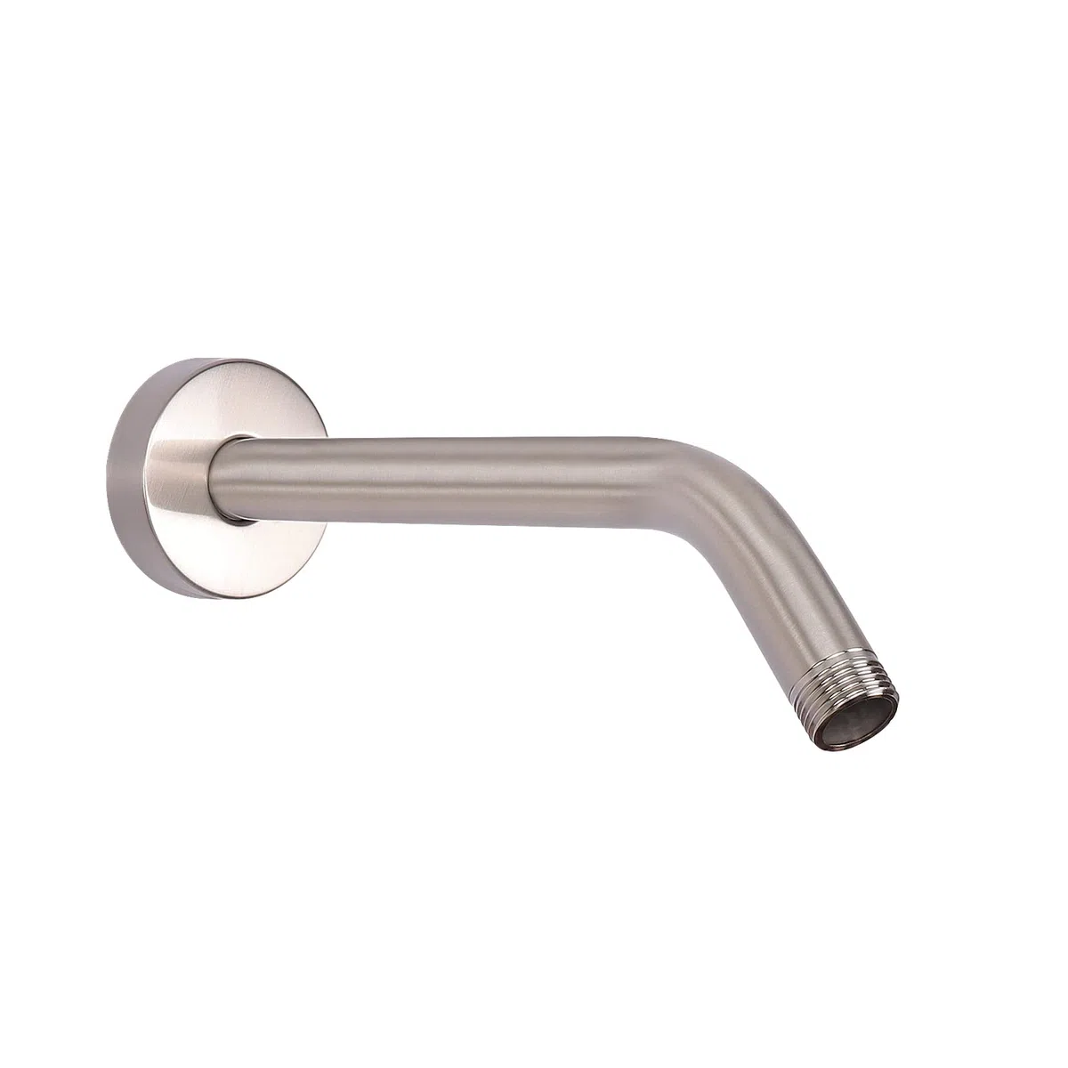 Braccio doccia con flangia e nastro in teflon, montaggio a parete, in acciaio inox 304, braccio di estensione per soffione fisso e palmare (20,3 cm, nichel spazzolato)