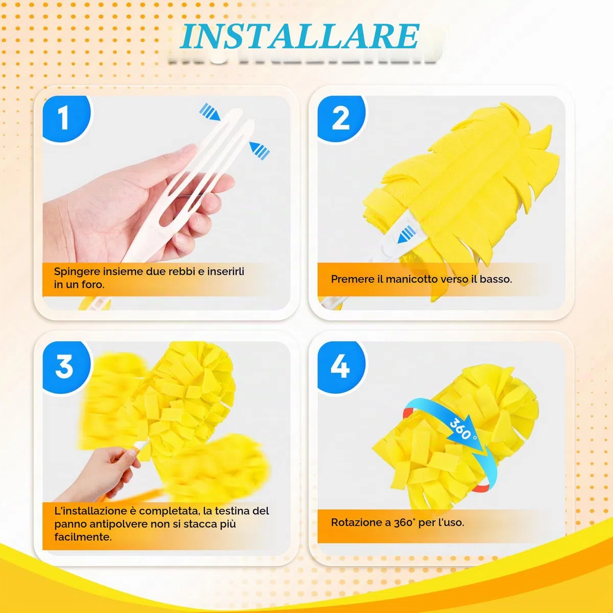 KEEPOW Ricariche Riutilizzabili per Swiffer Panni Catturapolvere, Super Assorbente in Microfibra per Swiffer Duster Piumini Catturapolvere, per Intrappolare Sporco e Polvere, 4 Pezzi