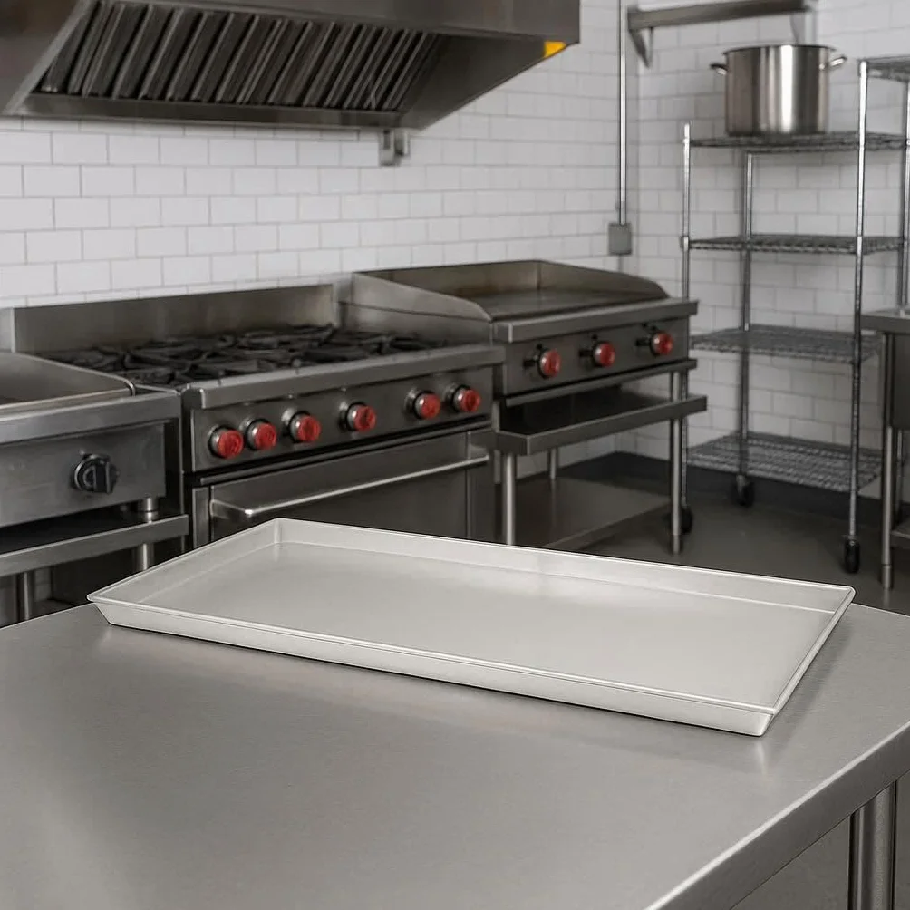 GIEMME Teglia Rettangolare Forno 37x72 cm Alluminio Alimentare Bordo Alto 3 cm Professionale