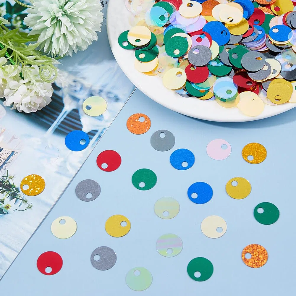 DICOSMETIC 2400 pezzi 12 colori paillettes piatte rotonde PVC 19mm per ricamo artigianato e decorazioni