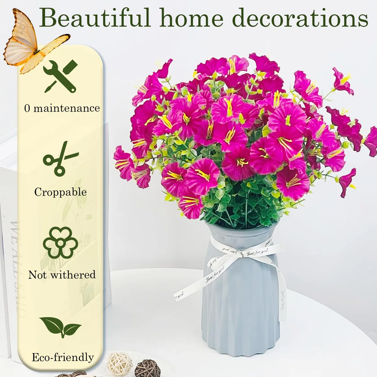Fiori Finti Fiori Artificiali6 Fasci Di Fiori Artificiali Per Esterni, Piante da Balcone Artificiali, Resistenti Ai Raggi UV, Per Vasi da Balcone, Per Interni Ed Esterni
