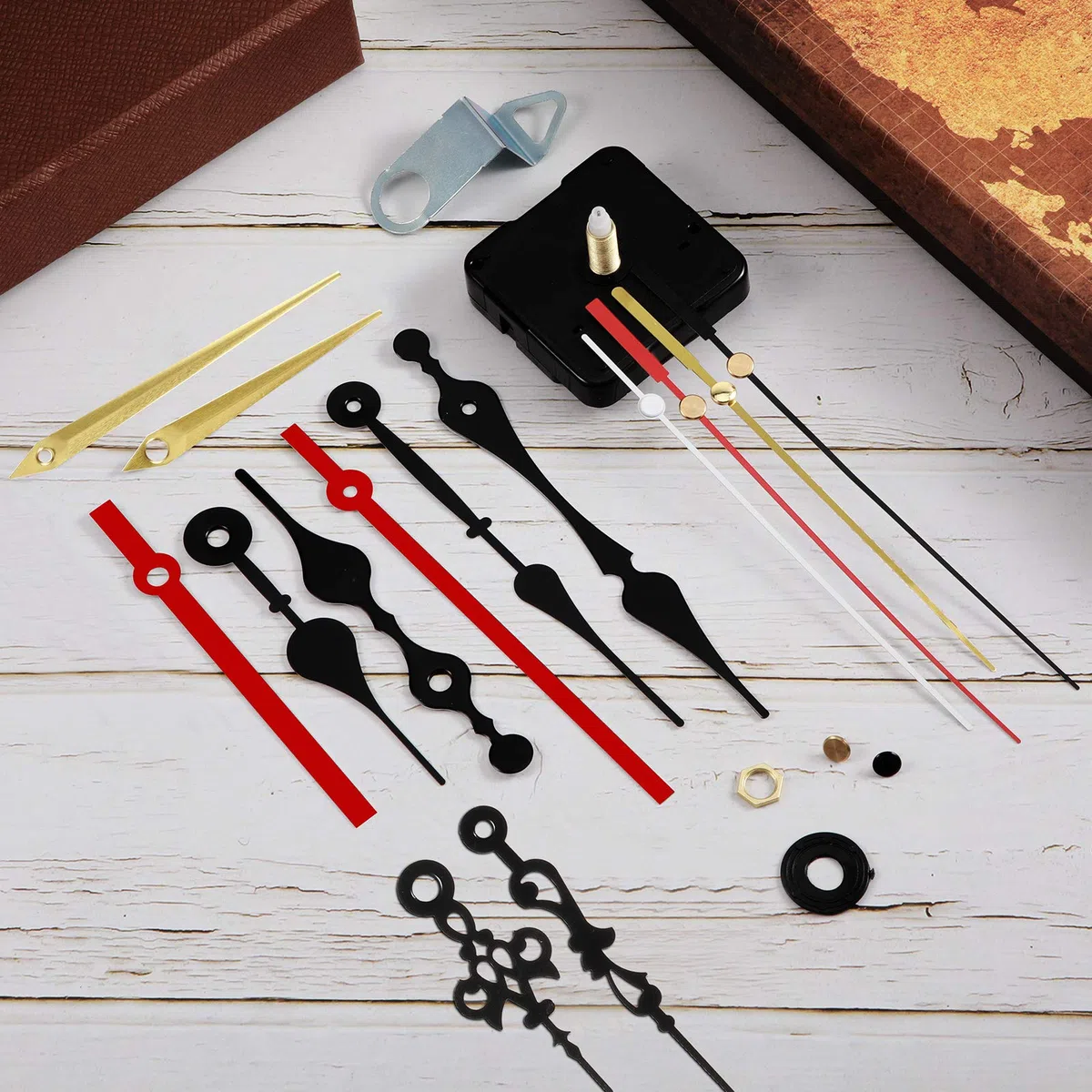 6 Pezzi Meccanismo di Movimento dell'Orologio al Quarzo con 6 Coppie Diverse Lancette dell'Orologio Fai da Te Parti di Riparazione a Batteria Kit Motore di Ricambio (20 mm/ 0,8 Pollici)