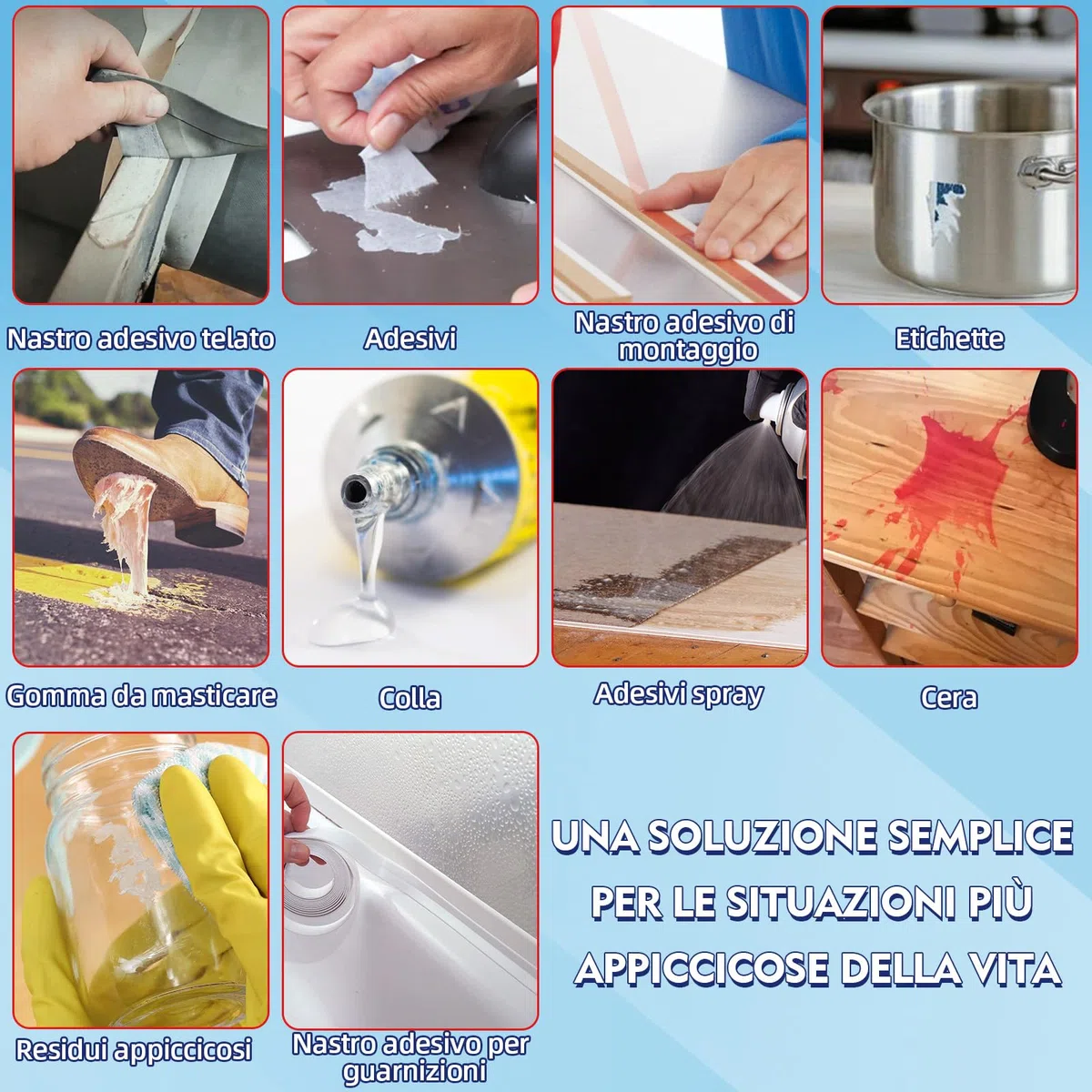 Rimuovi-colla 120 ml, Rimuovi-adesivi con raschietto in plastica, Formula sicura per superfici, Detergente ad azione rapida per etichette, decalcomanie, nastro adesivo, residui e macchie ostinate
