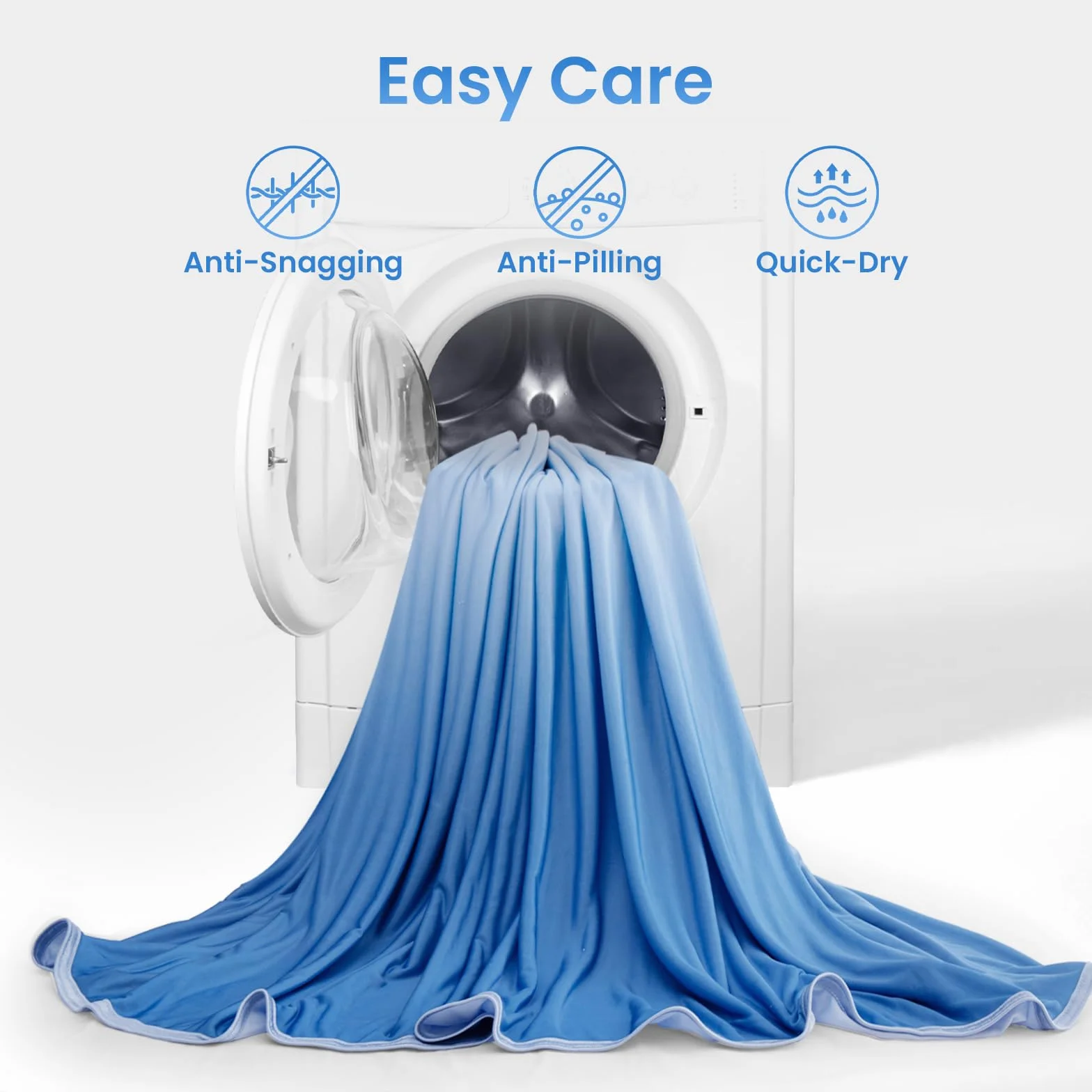 Elegear Coperta di Estiva Rinfrescante, Giapponese Arc-Chill 3.0 Q-Max>0.5 Cooling Blanket in Fibra Fresca per Letto Divano Viaggio Traspirante Leggero Doppia Faccia Coperta 150x200cm, Blu Graduale