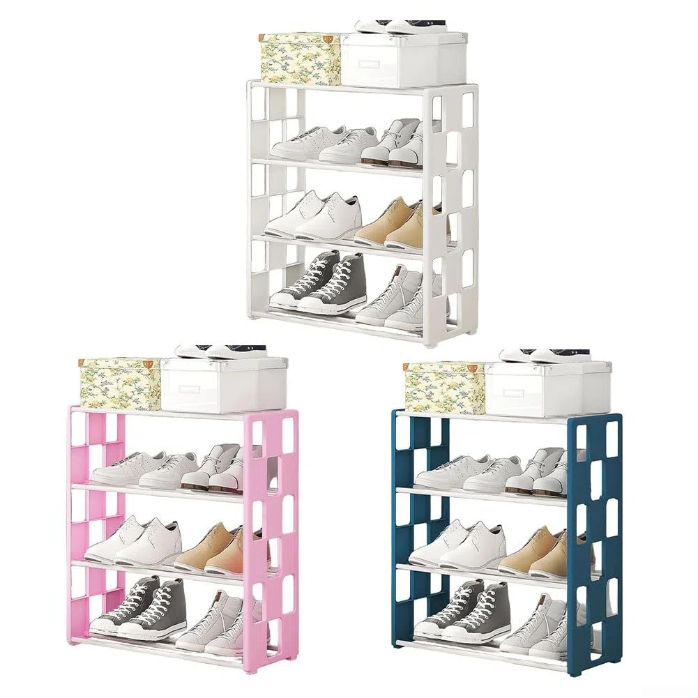 Elegante soluzione per riporre scarpe in metallo con layout a griglia, per organizzare scarpe di varie dimensioni e stili (rosa)