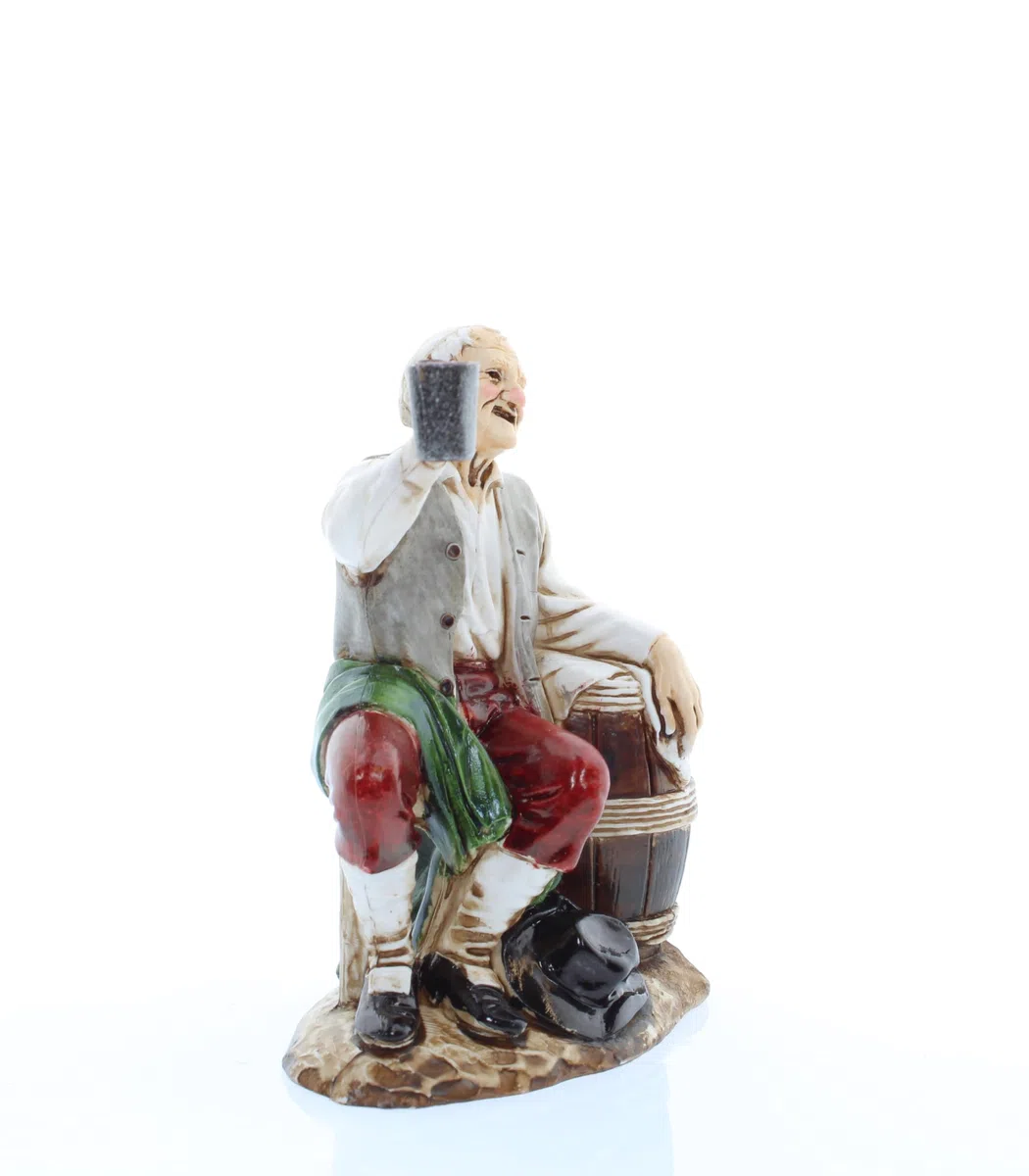 Moranduzzo Uomo che beve per Presepe da Cm 12 Scala 1:15 -Statuine Presepe Indistruttibili - Stile 700', Pittura Rifinita a Mano, Prodotto Ufficiale, Made in Italy, Scultore M. Landi
