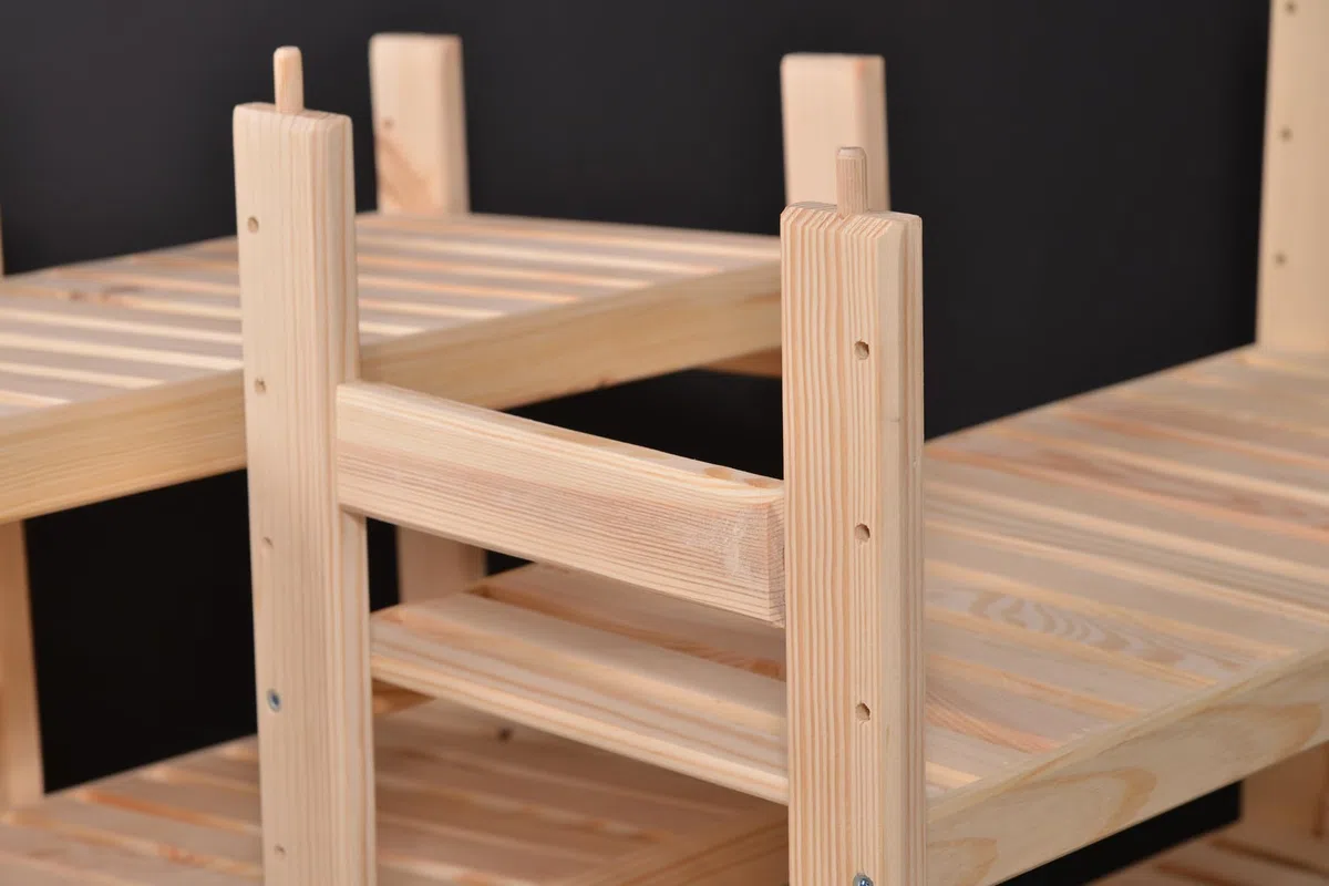 Scaffale in legno, impilabile, in legno di pino, larghezza 38 cm, lunghezza 50 cm, altezza 45 o 60 cm, 2 o 3 ripiani (60 x 50 x 38 cm, 2 ripiani)