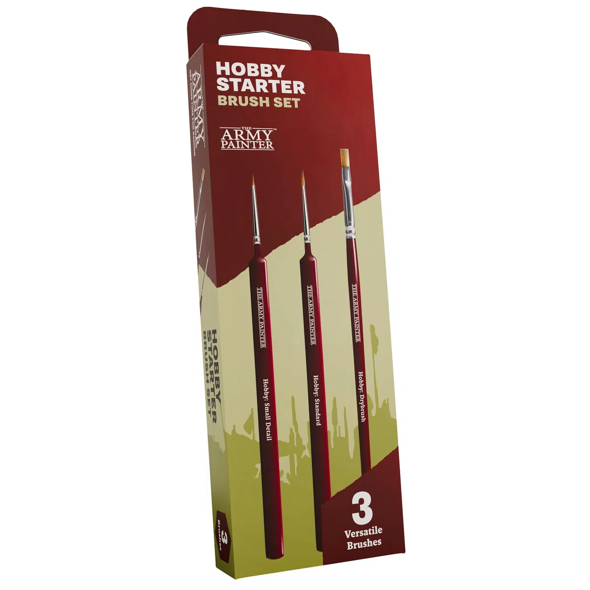 The Army Painter, Hobby Starter Brush Set di 3 pennelli per colori acrilici inclusi Drybrush, Small Detail & Standard Brush, pennello da modellazione a punta fine per pittura in miniatura fantasy