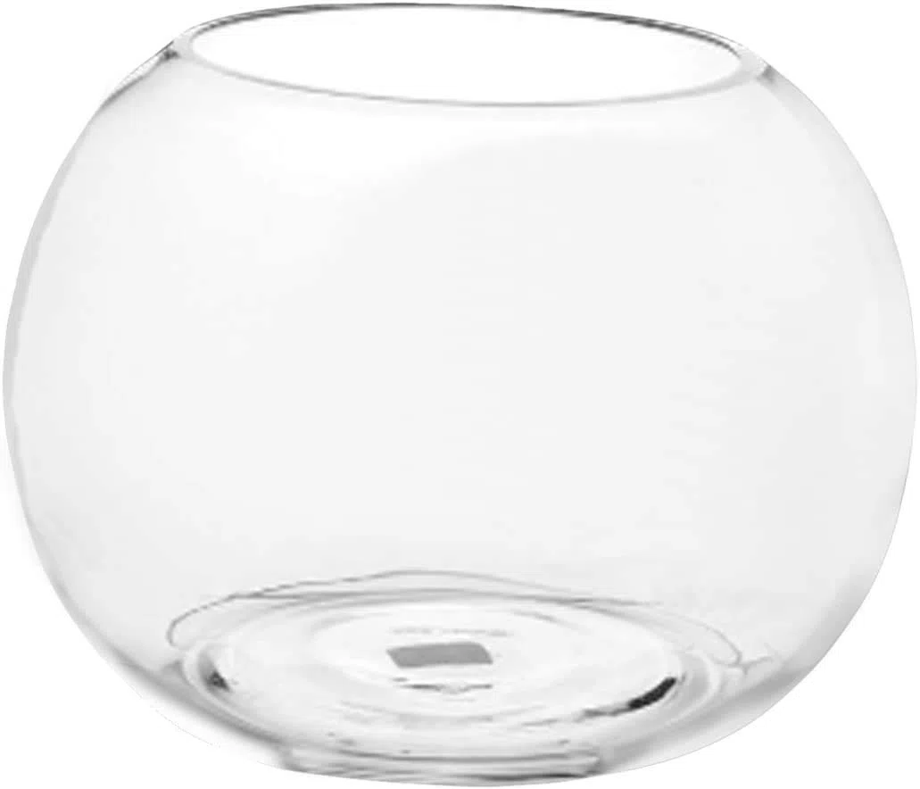 Centrotavola Vaso Ampolla biscottiera per confettata caramellata porta confetti in vetro trasparente (Diametro 20cm h17cm)