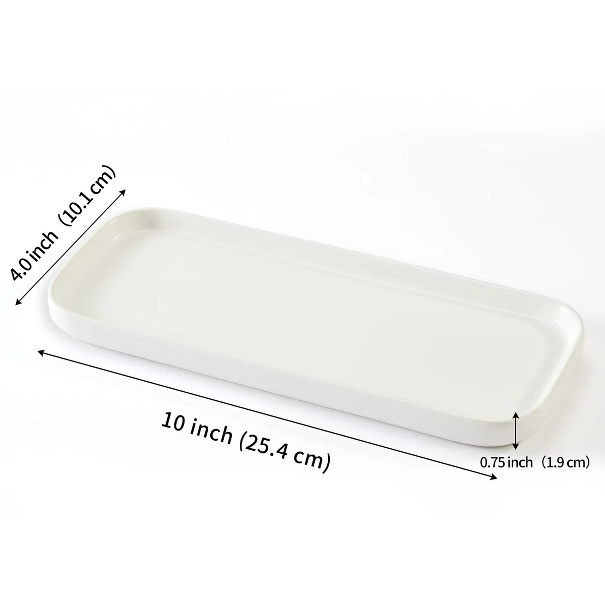 CosyCorner Vassoio da bagno in ceramica, bianco, 24,9 x 9,9 x 1,8 cm