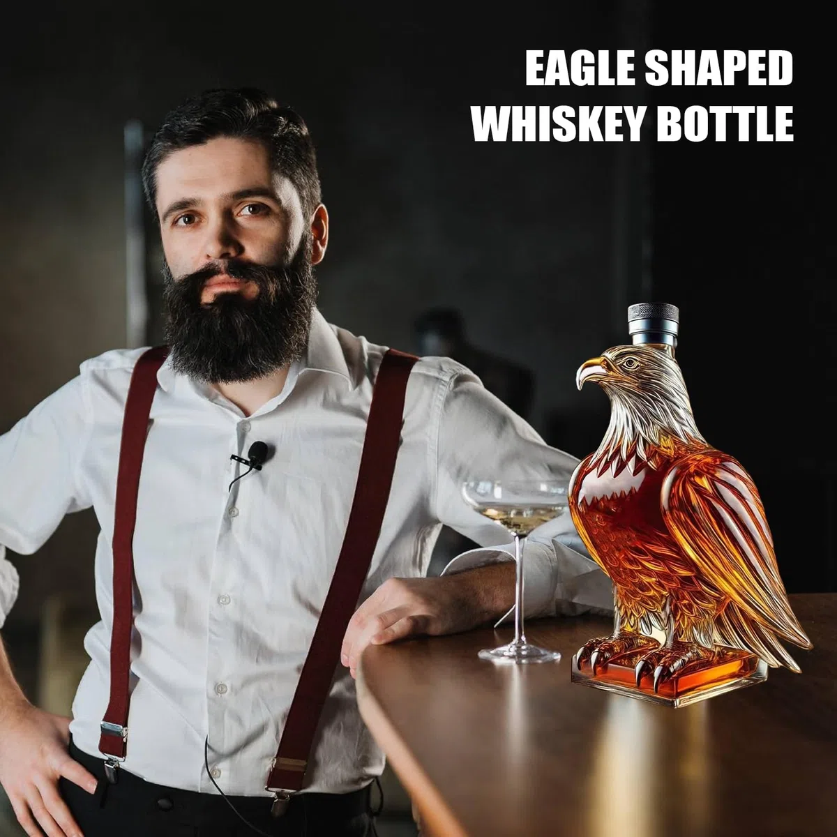 Bottiglia per whisky | decanter per whisky a forma di aquila, pezzo da collezione originale come idea regalo per bar, casa, matrimonio, festa del papà, accessorio per la casa