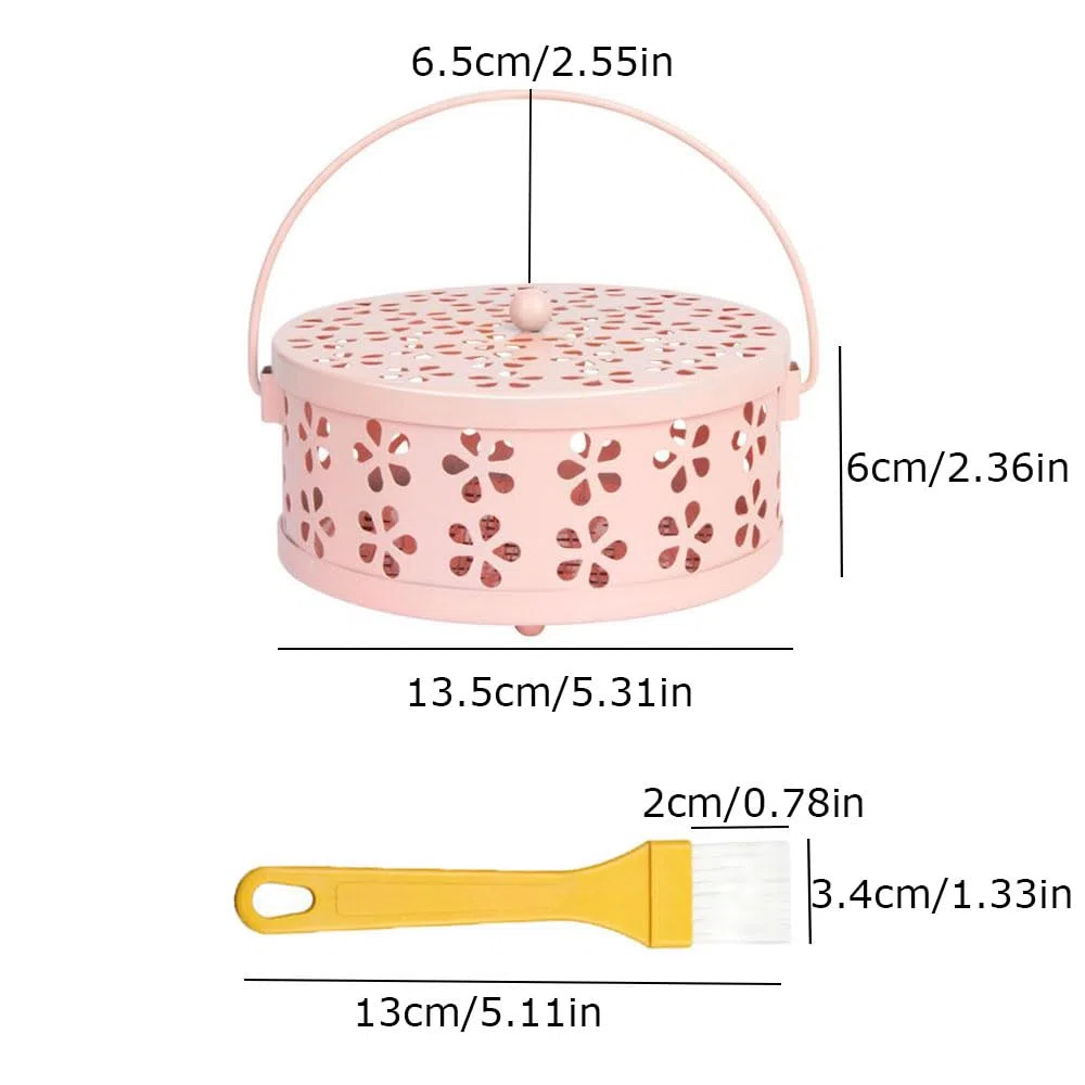 2 Pezzis Bruciatore Incenso, Porta Zampironi con Coperchio, Porta Spirali Antizanzare Bruciatore di incenso, Bobina di Zanzara, Design Cavo, Porta Incenso Anti Zanzara per Casa Campeggio Viaggi